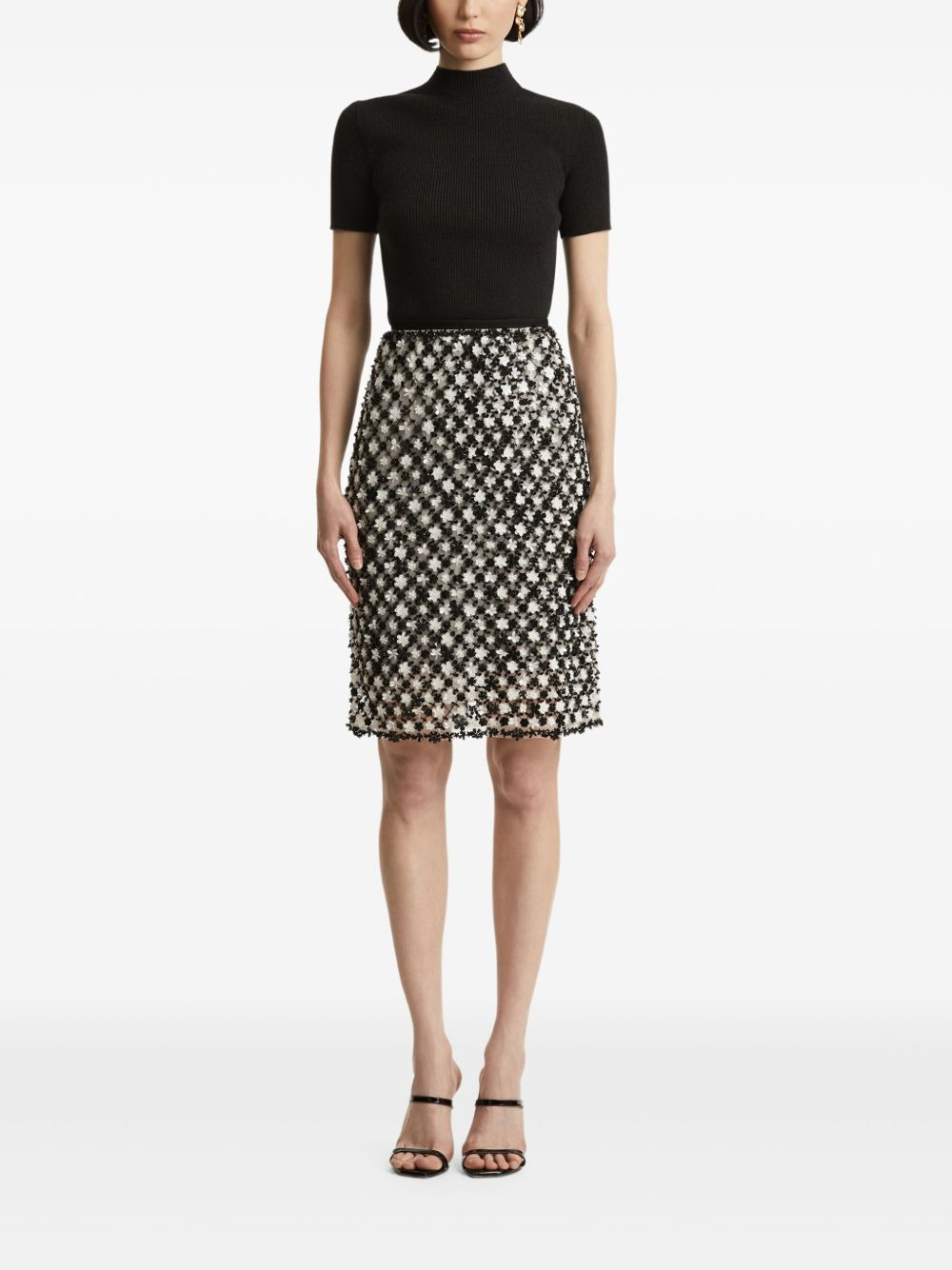 floral-embroidered mini skirt - 2