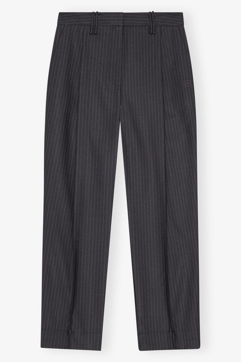 DARK GREY STRIPE SUITING PANTS 1