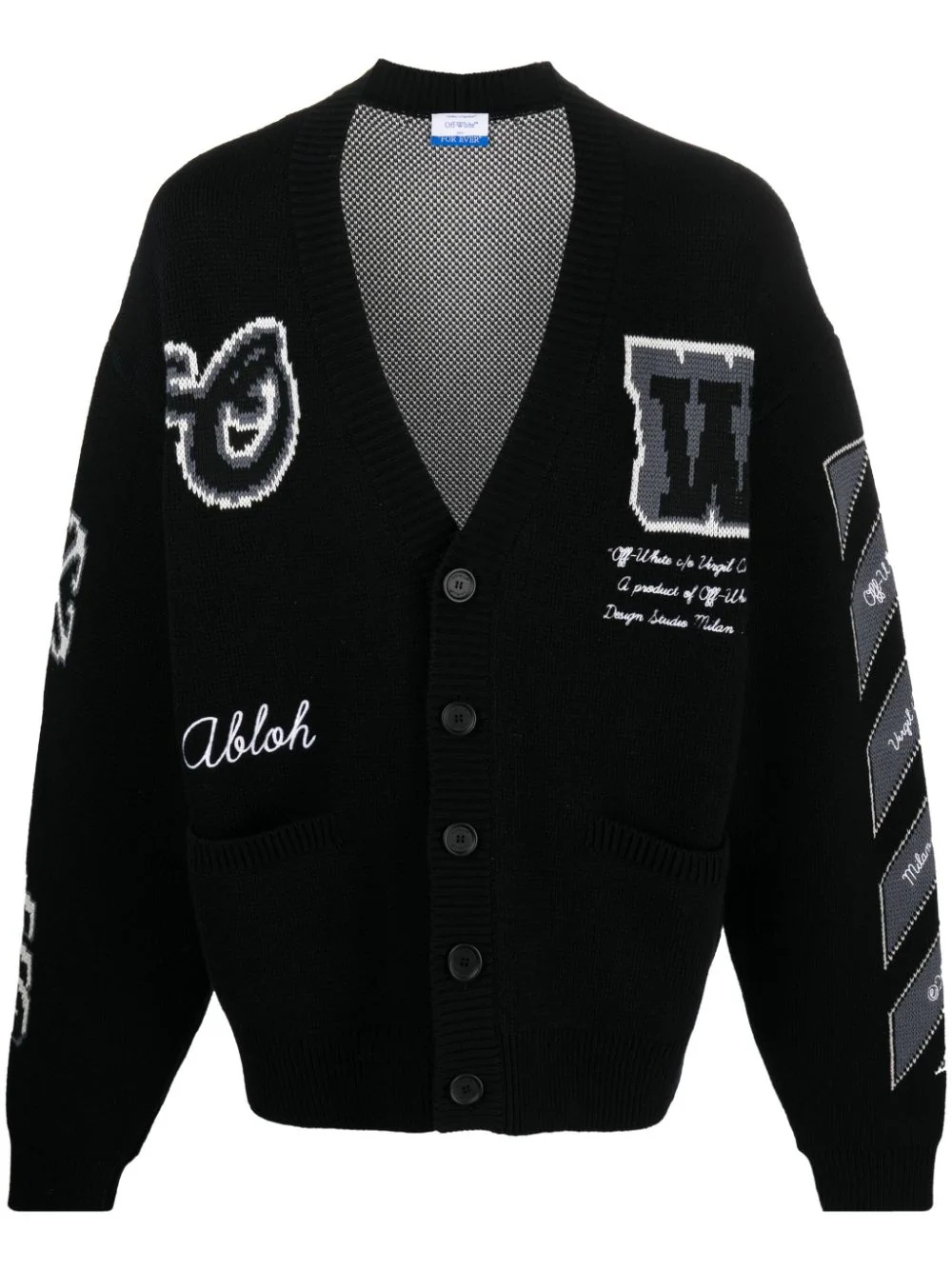 OFF-WHITE Men Varsity Knit Cardigan - 5