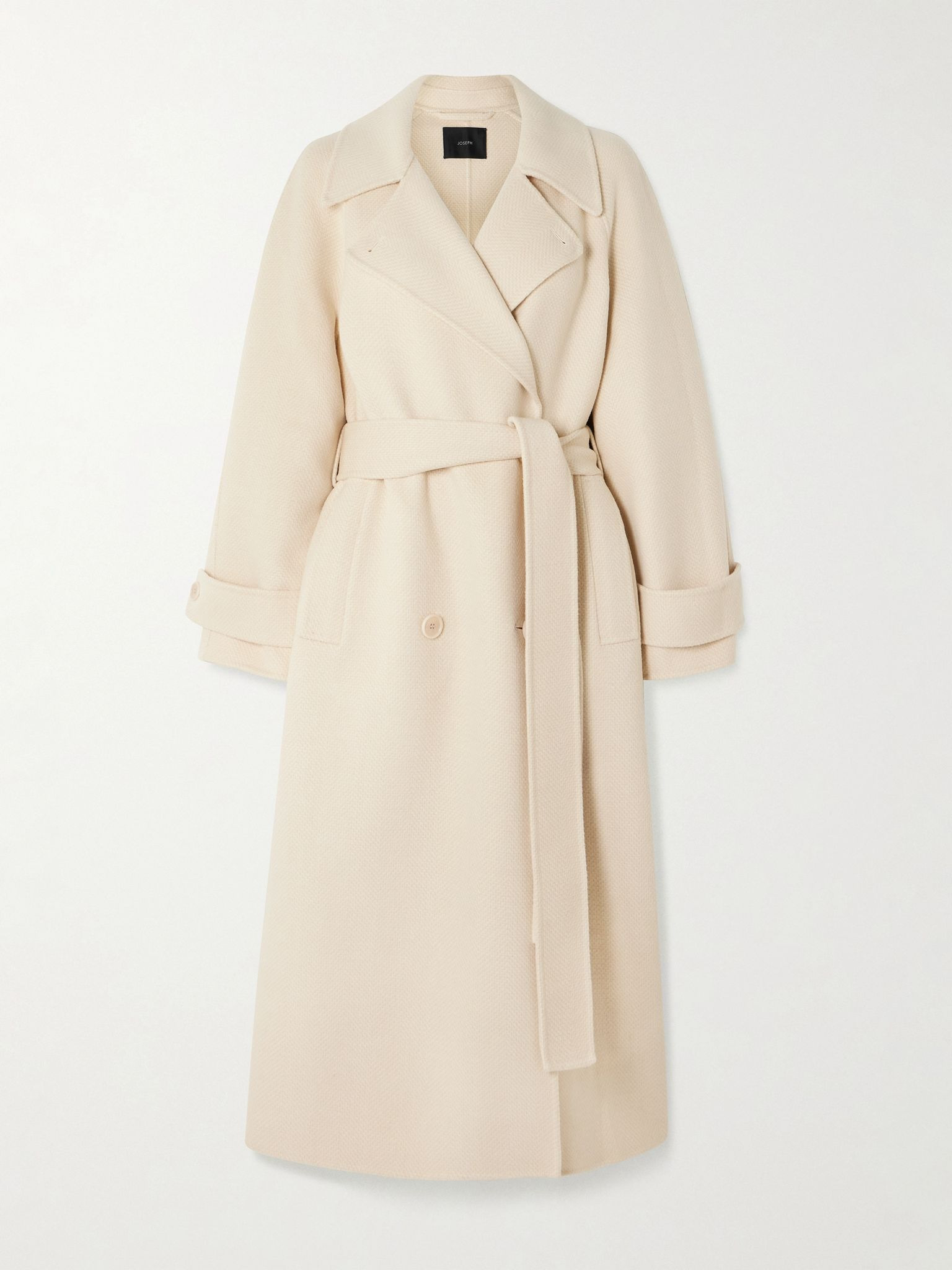 Navarre belted wool coat Ivory - 1