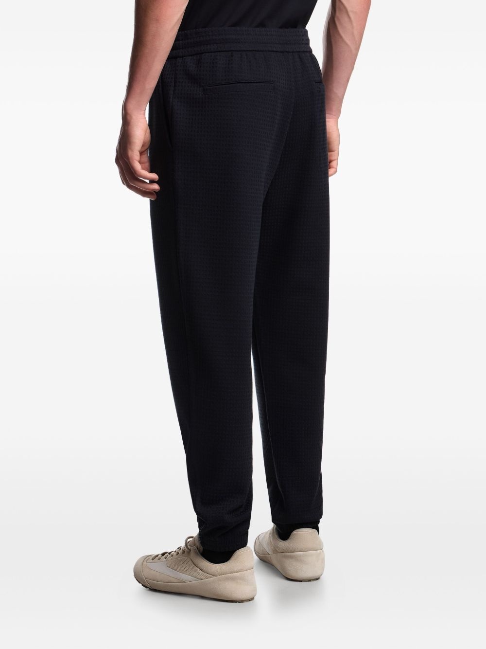 textured drawstring trousers - 4
