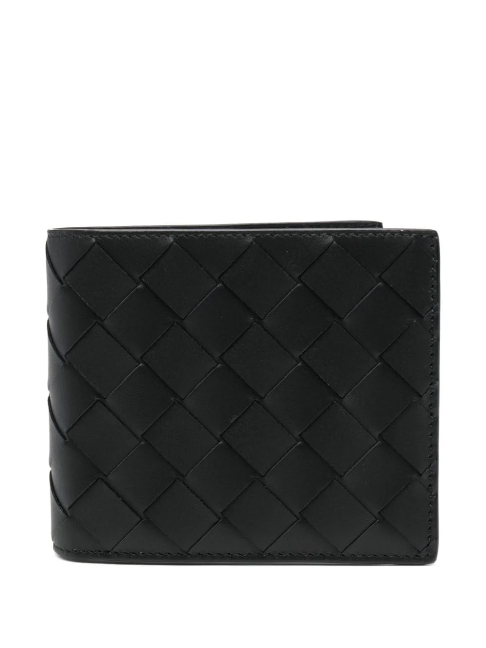 Bottega Veneta Intrecciato Bi-fold Leather Wallet Black - 1