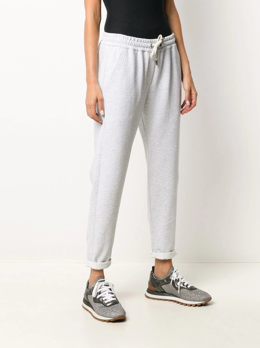 drawstring cropped sweatpants - 3