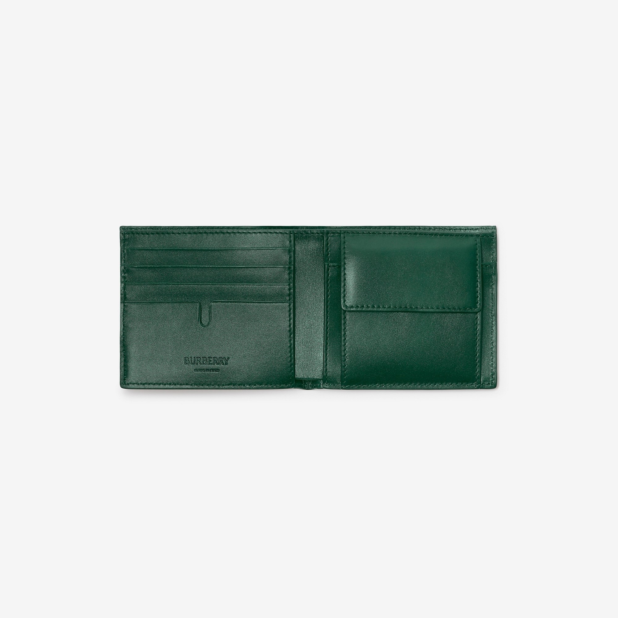 Check Leather Bifold Coin Wallet - 2