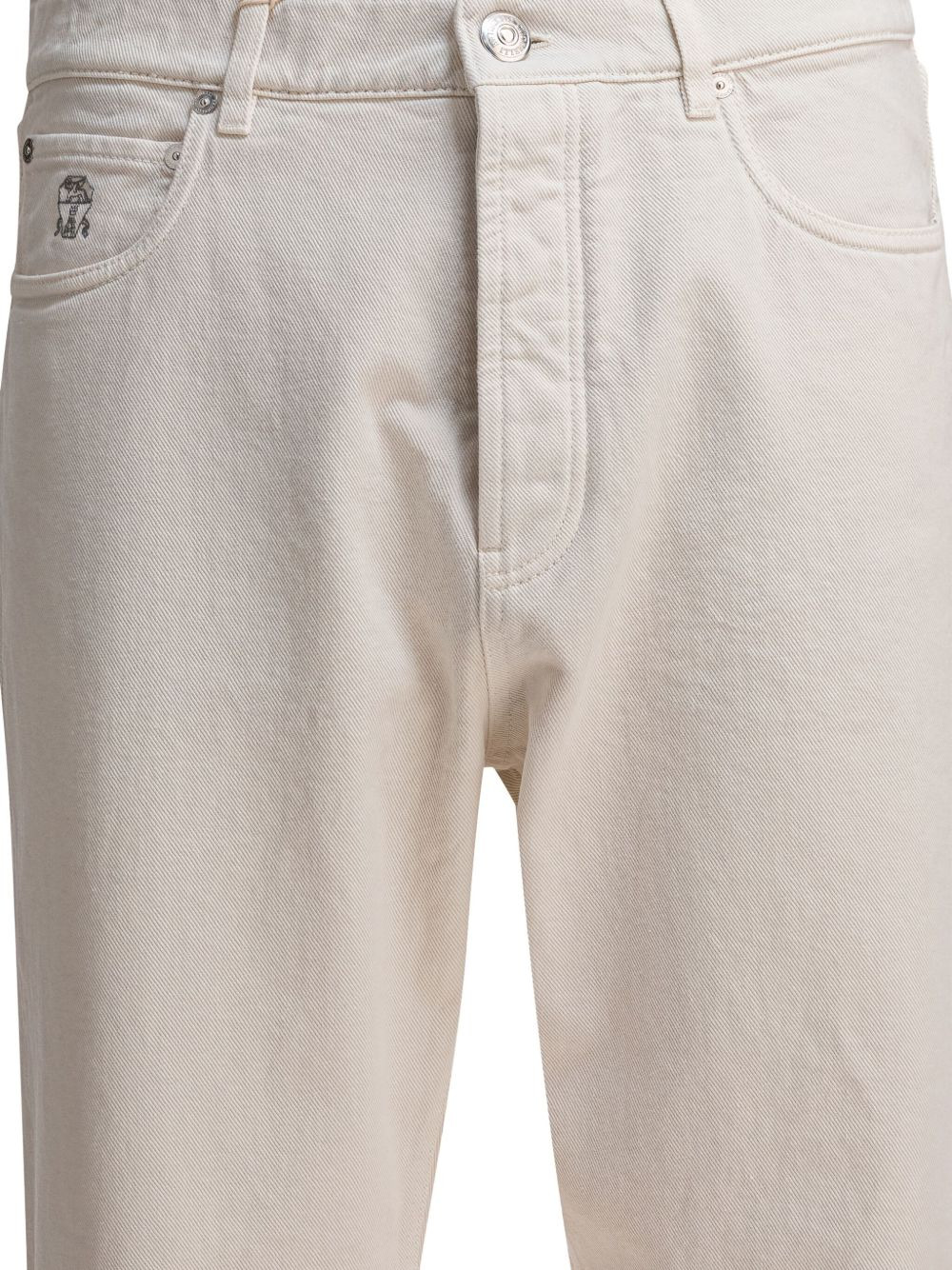 logo-embroidered cotton trousers - 3