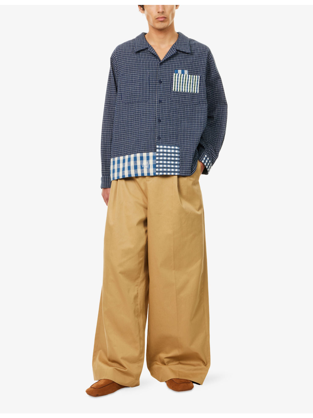 Patchwork Boxy-Fit Cotton Shirt - 2