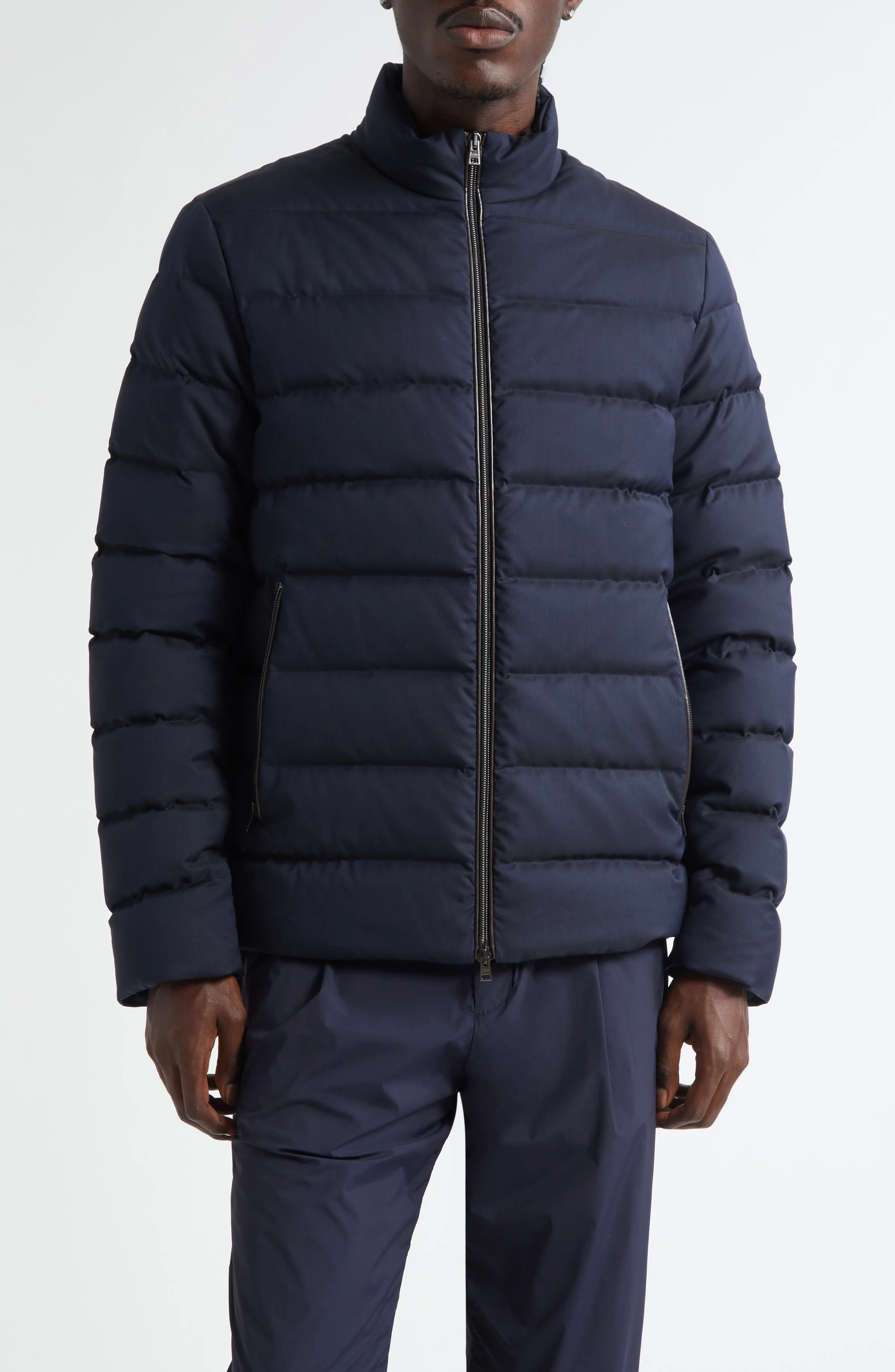 Herno Quilted Bomber Jacket in Blue Navy at Nordstrom - 1