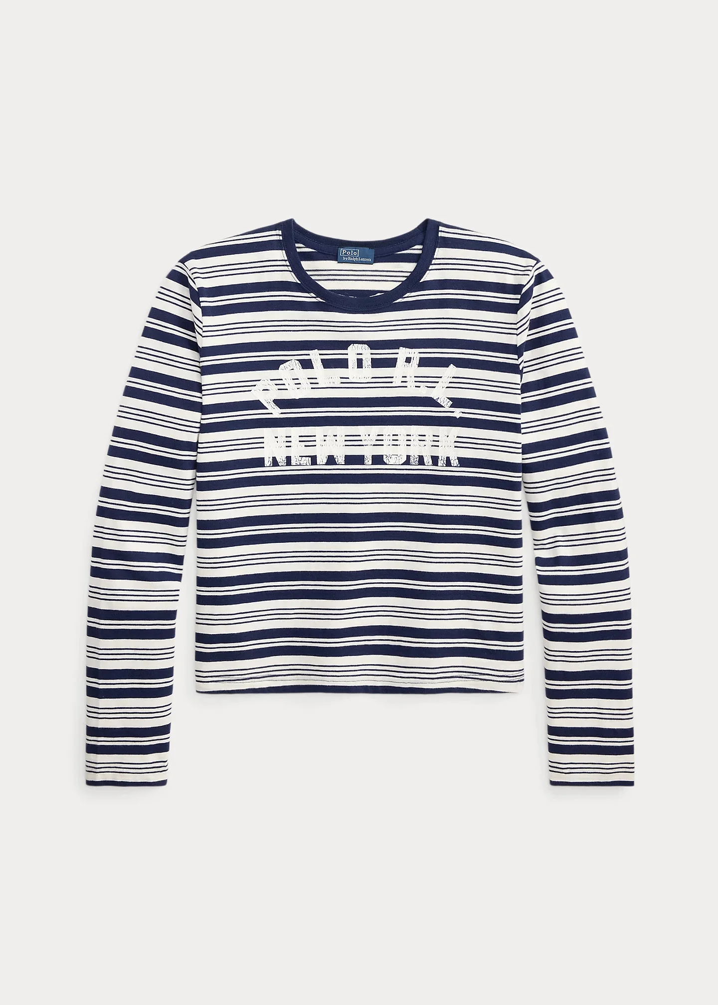 Logo Striped Jersey Long-Sleeve Tee - 1