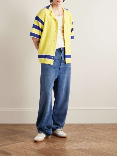 Marni Camp-Collar Striped Cotton-Blend Terry Shirt outlook