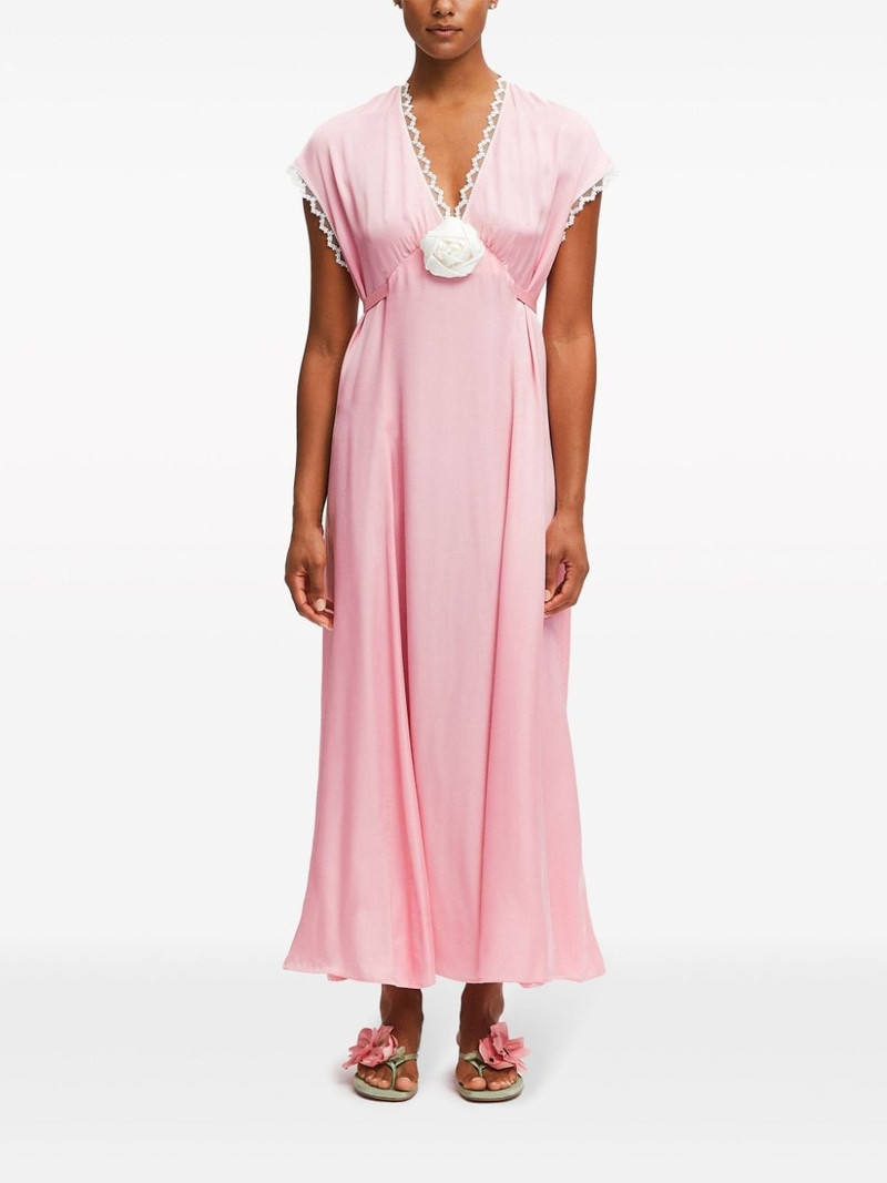 SLEEPER bow-detailing satin midi dress outlook