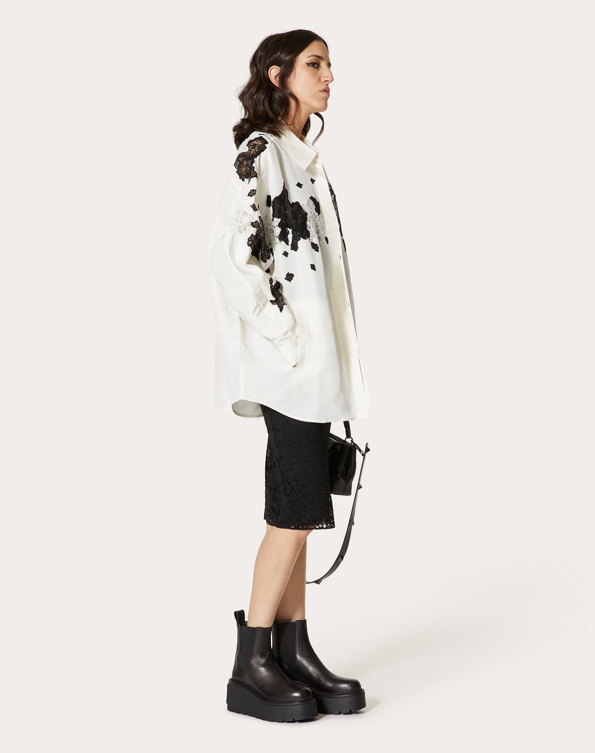 PEA COAT WITH FAILLE EMBROIDERY - 2