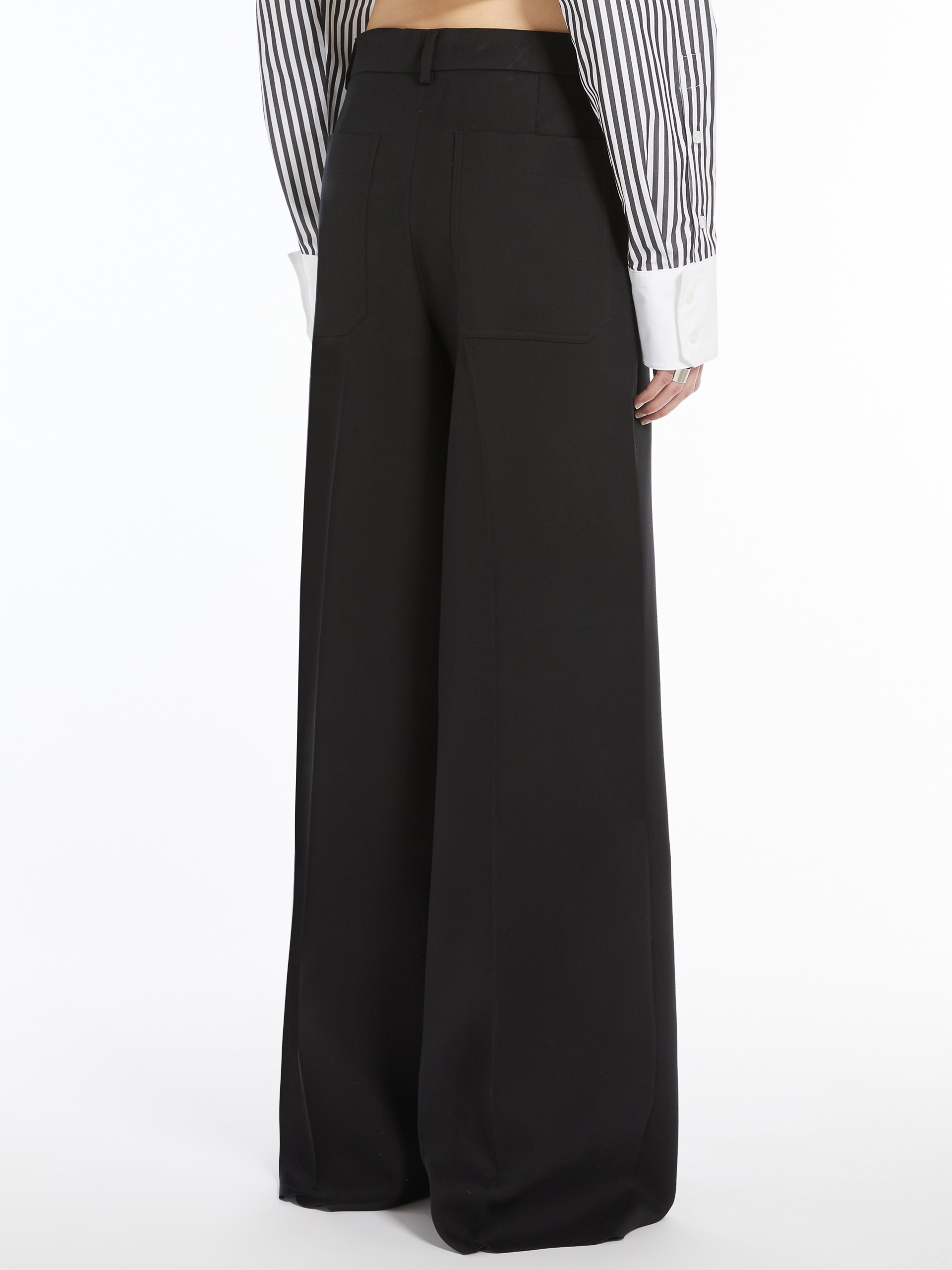 VEGGIA Cotton and viscose palazzo trousers - 4