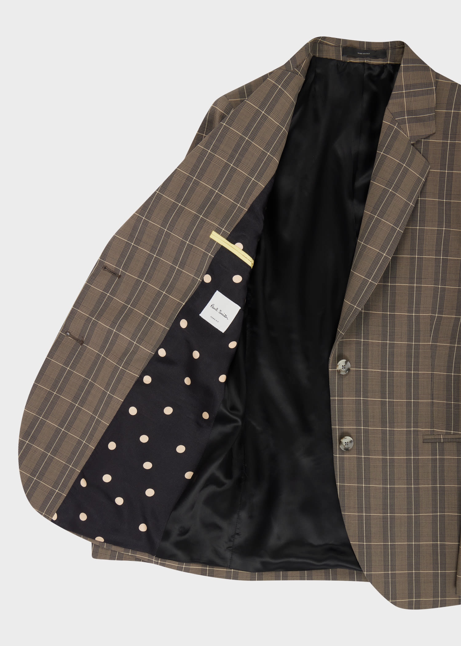 Taupe Two Button Check Blazer - 4