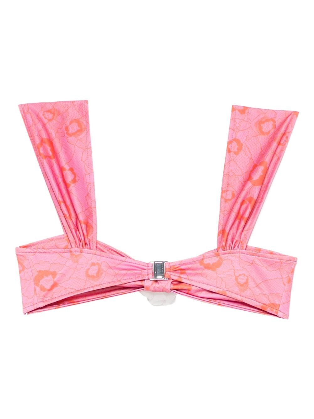 floral-appliqué bikini top - 2