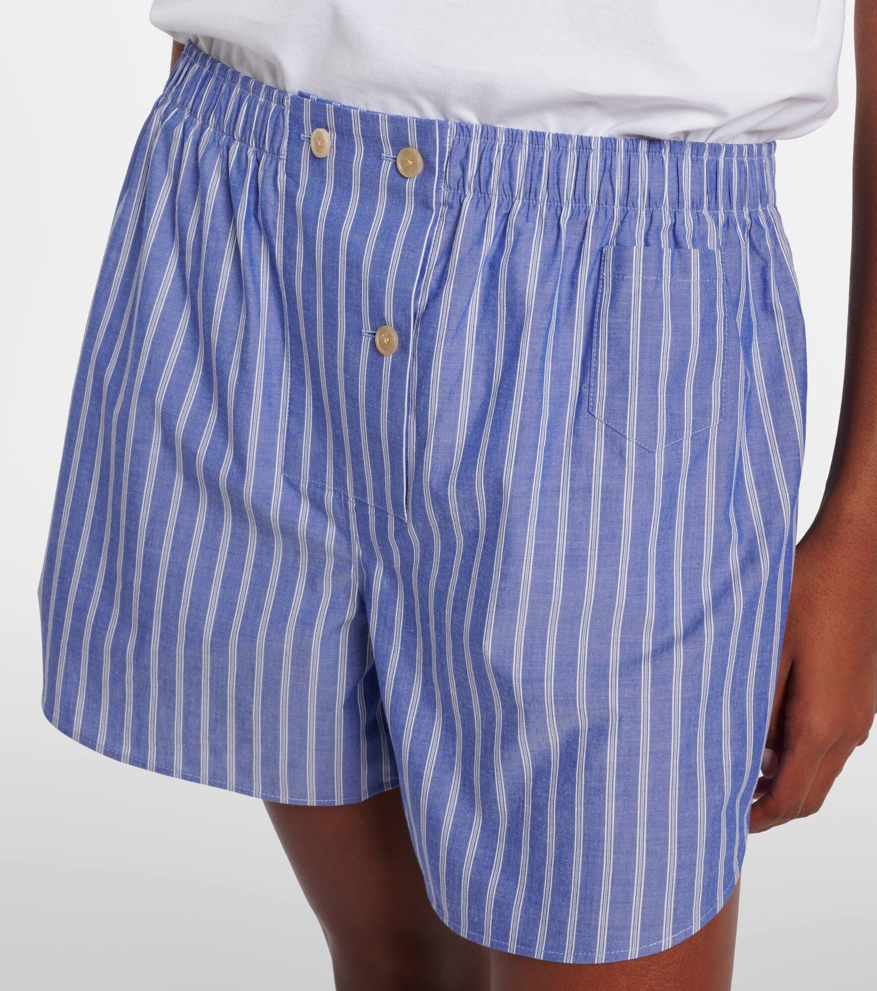 Nicasia striped cotton poplin shorts - 4