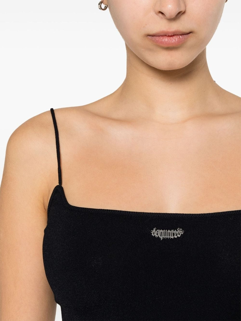 logo-plaque knitted crop top 5