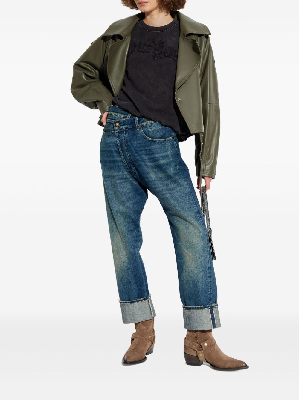 frayed-embellished sweatshirt - 2