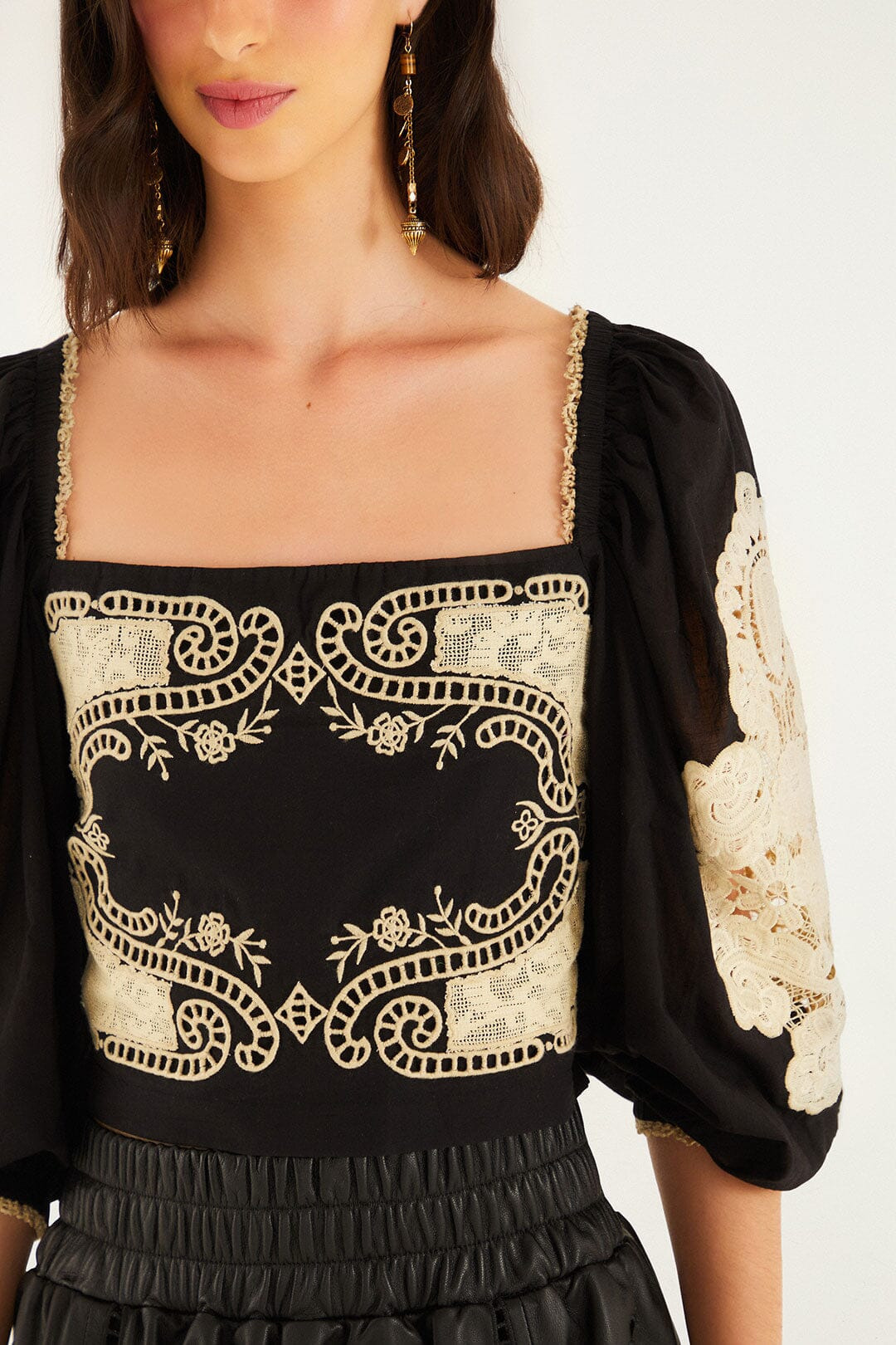 Black Lace Blouse - 2