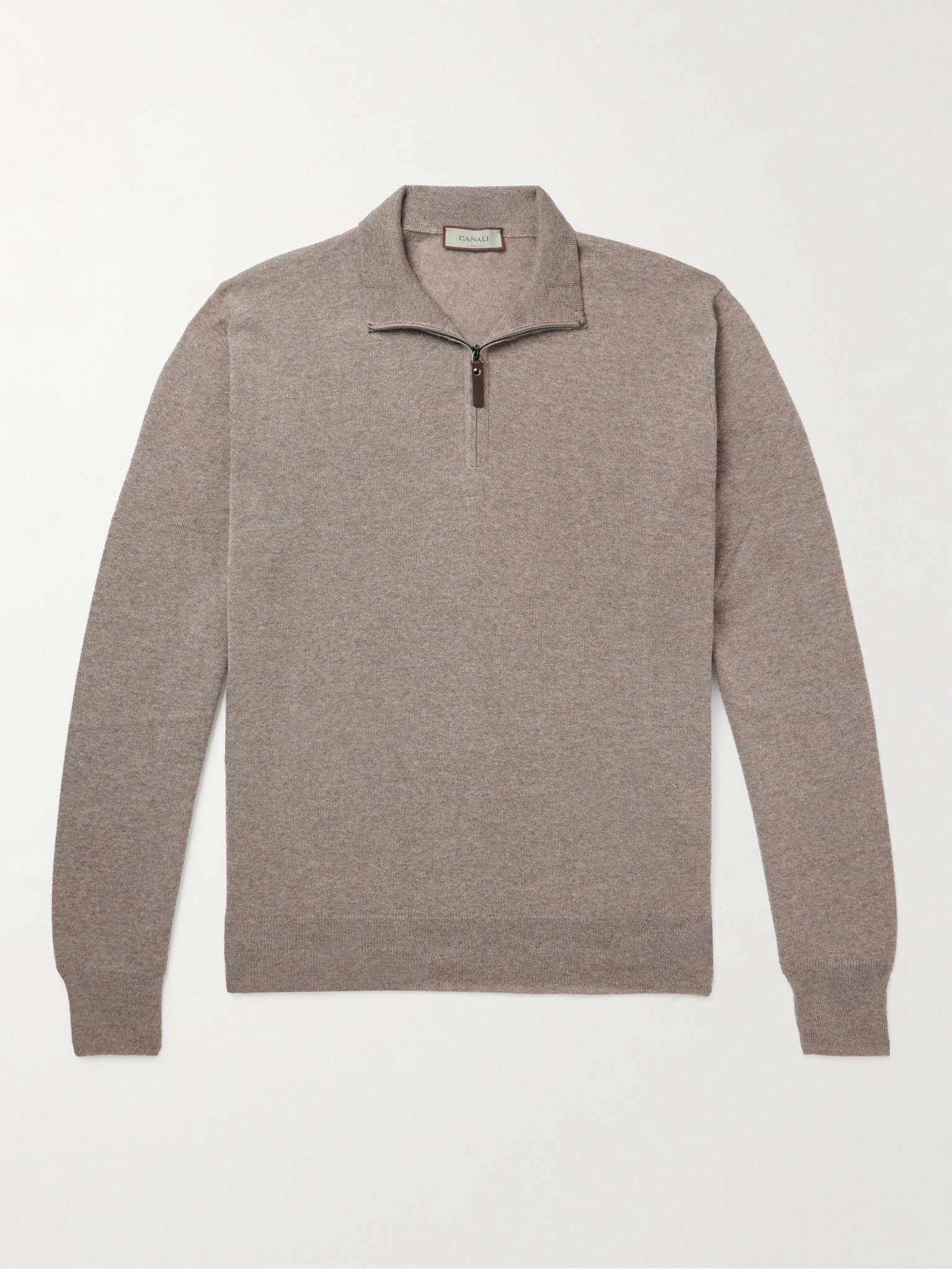 Slim-Fit Wool Half-Zip Sweater - 1