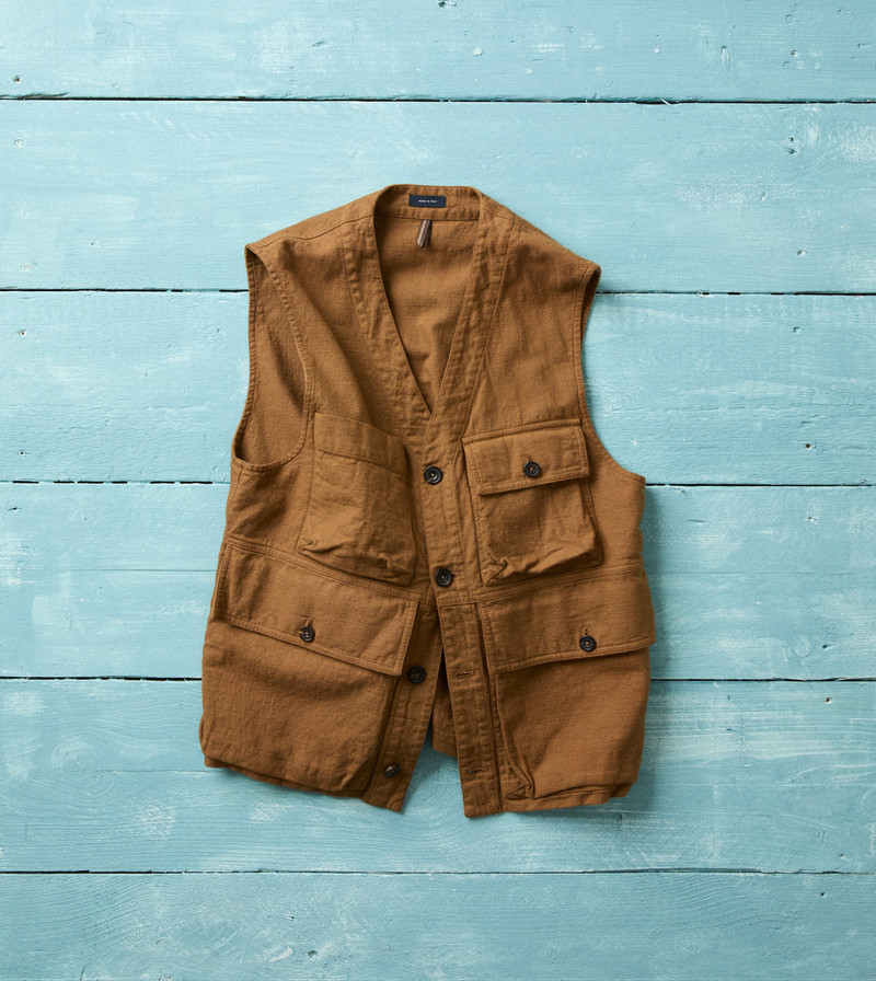 Tobacco Cotton Utility Vest - 1