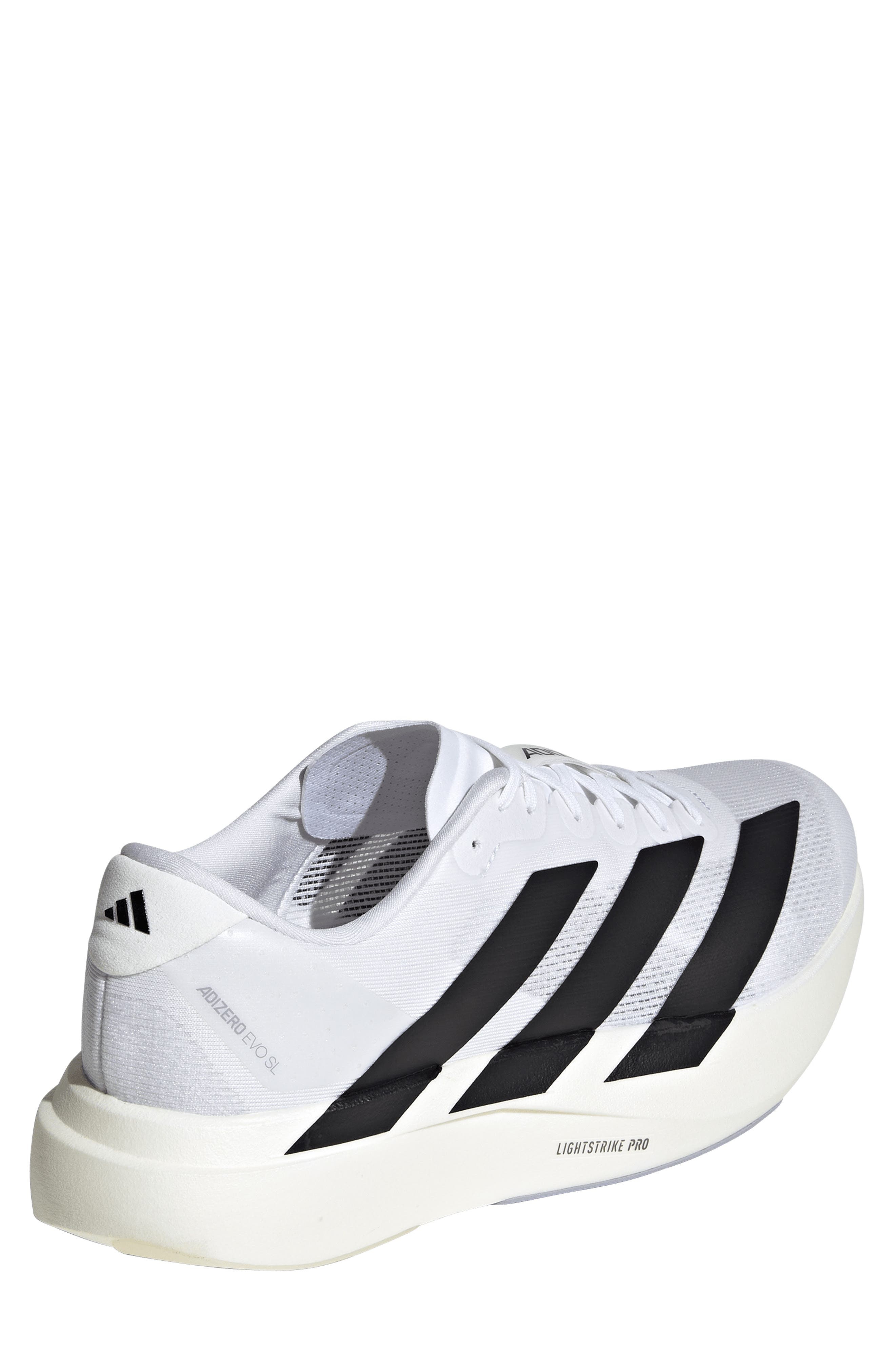 adidas Gender Inclusive Adizero Evo SL Running Shoe in White/Black/White at Nordstrom - 2