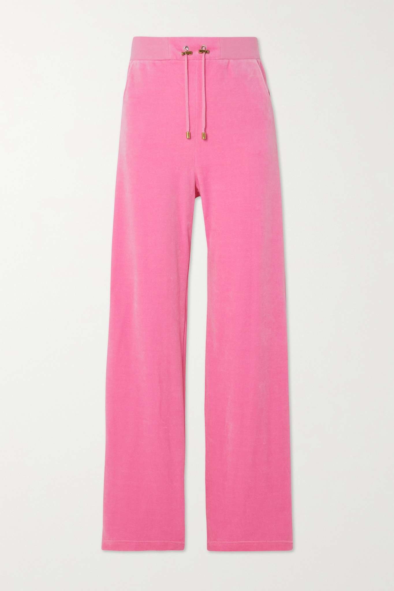 + Barbie appliquéd organic cotton-blend velour wide-leg track pants - 1