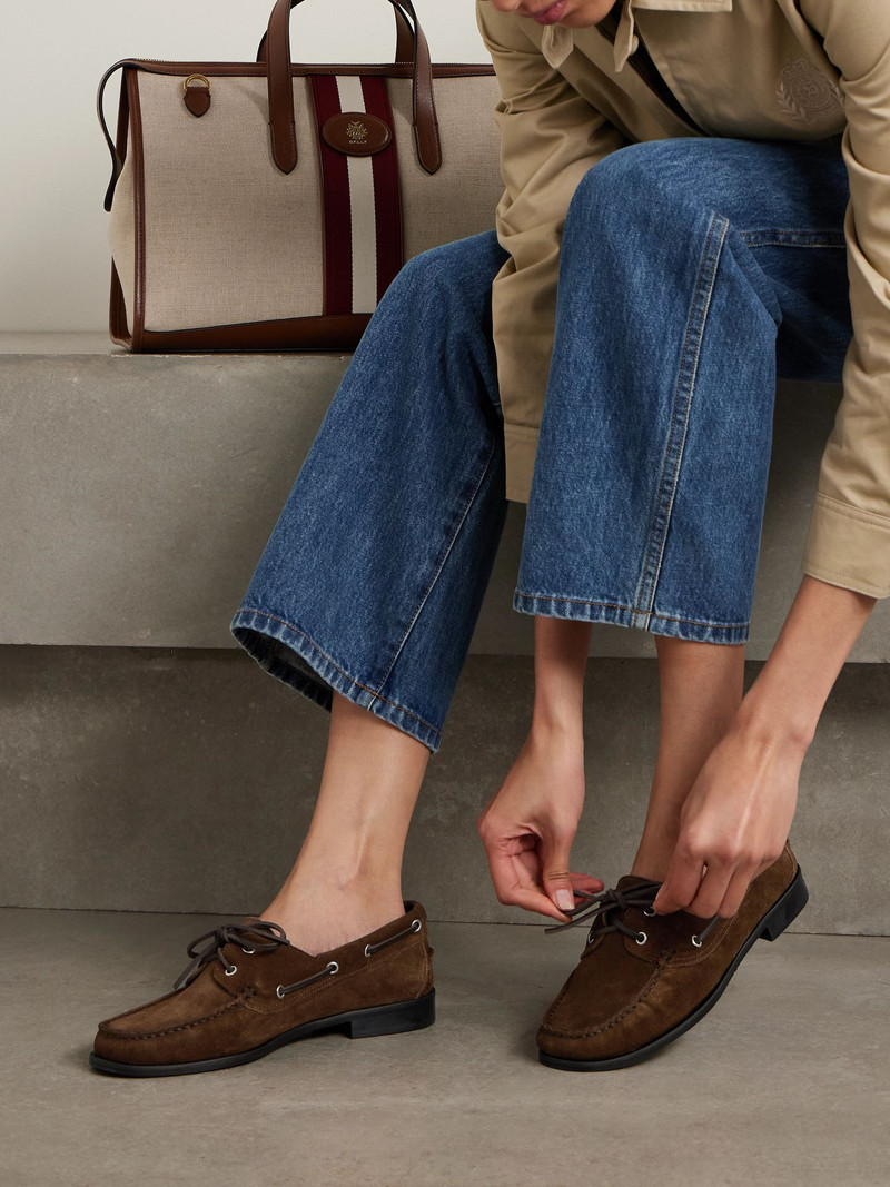 Aeyde Harris suede boat shoes Chocolate outlook