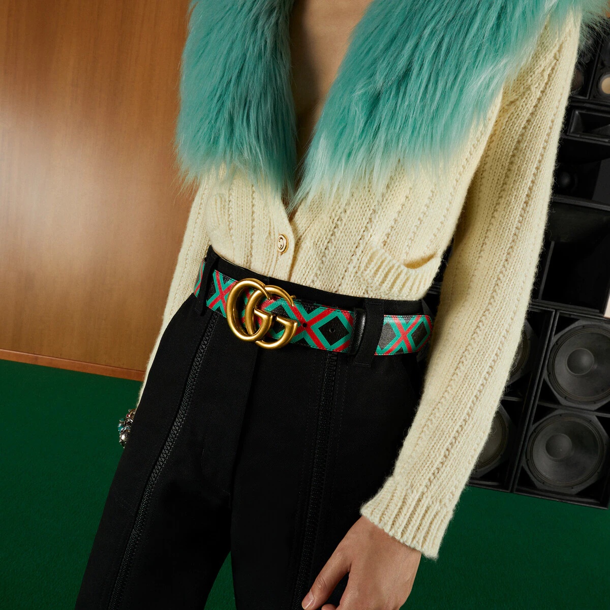 Criss-cross belt with Double G - 3