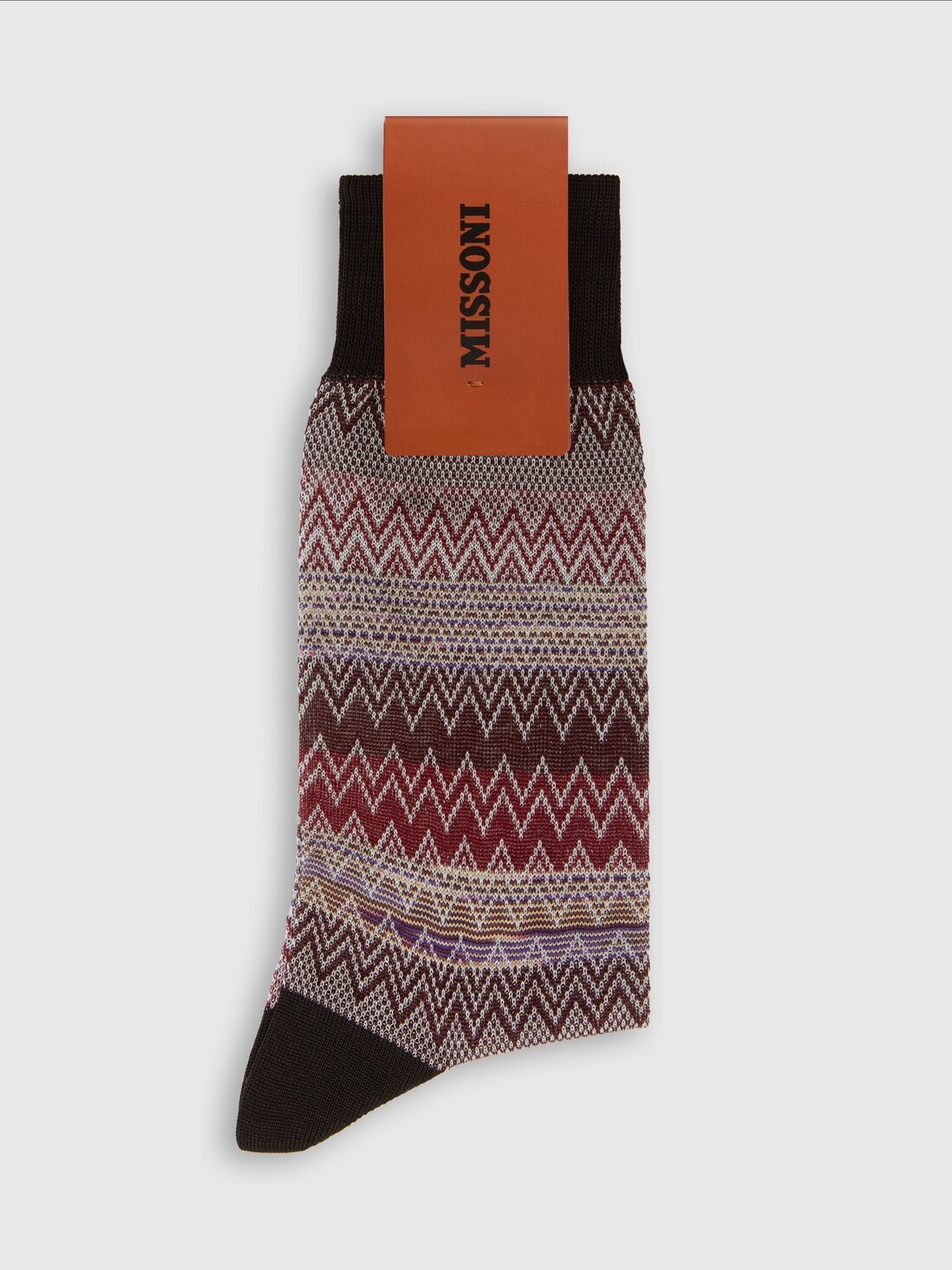 Mid-length socks cotton blend zig zag and lines - 2