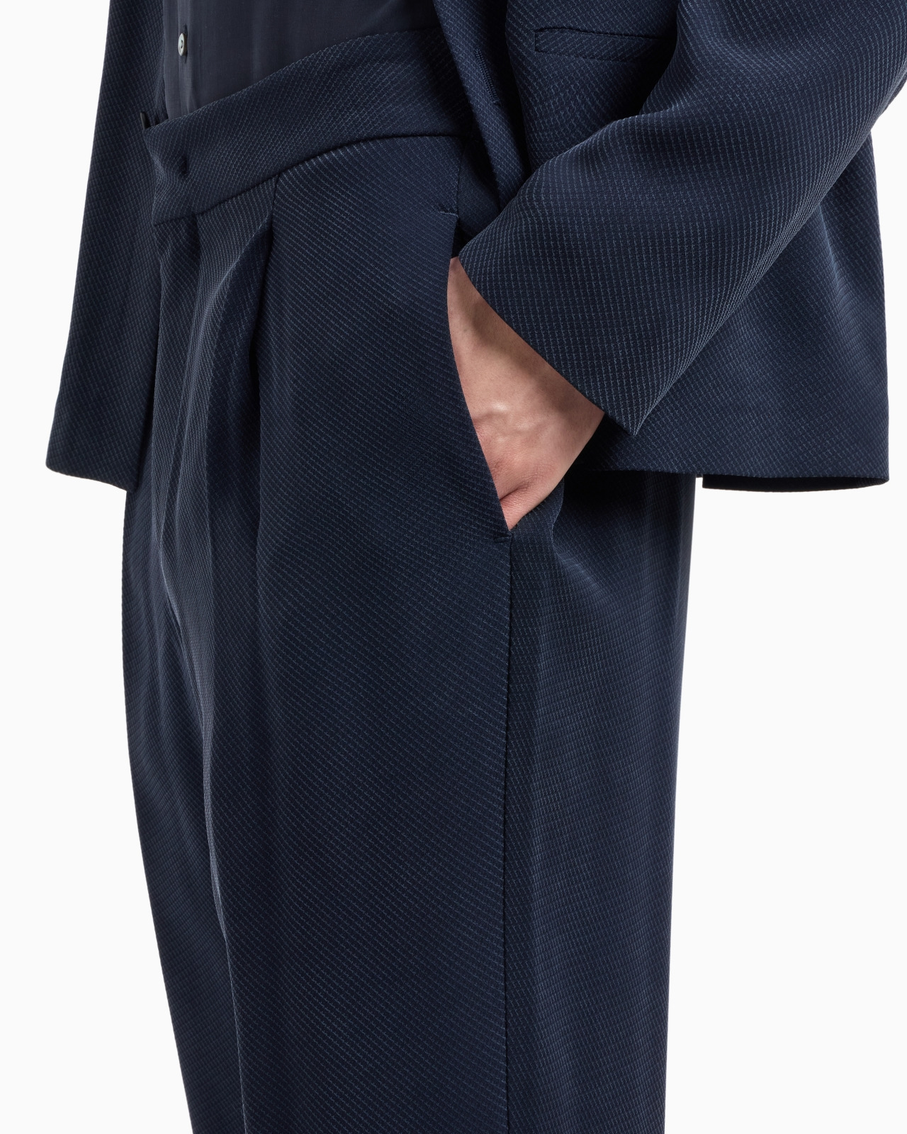 CUPRO AND VISCOSE JACQUARD ONE-DART TROUSERS - 5