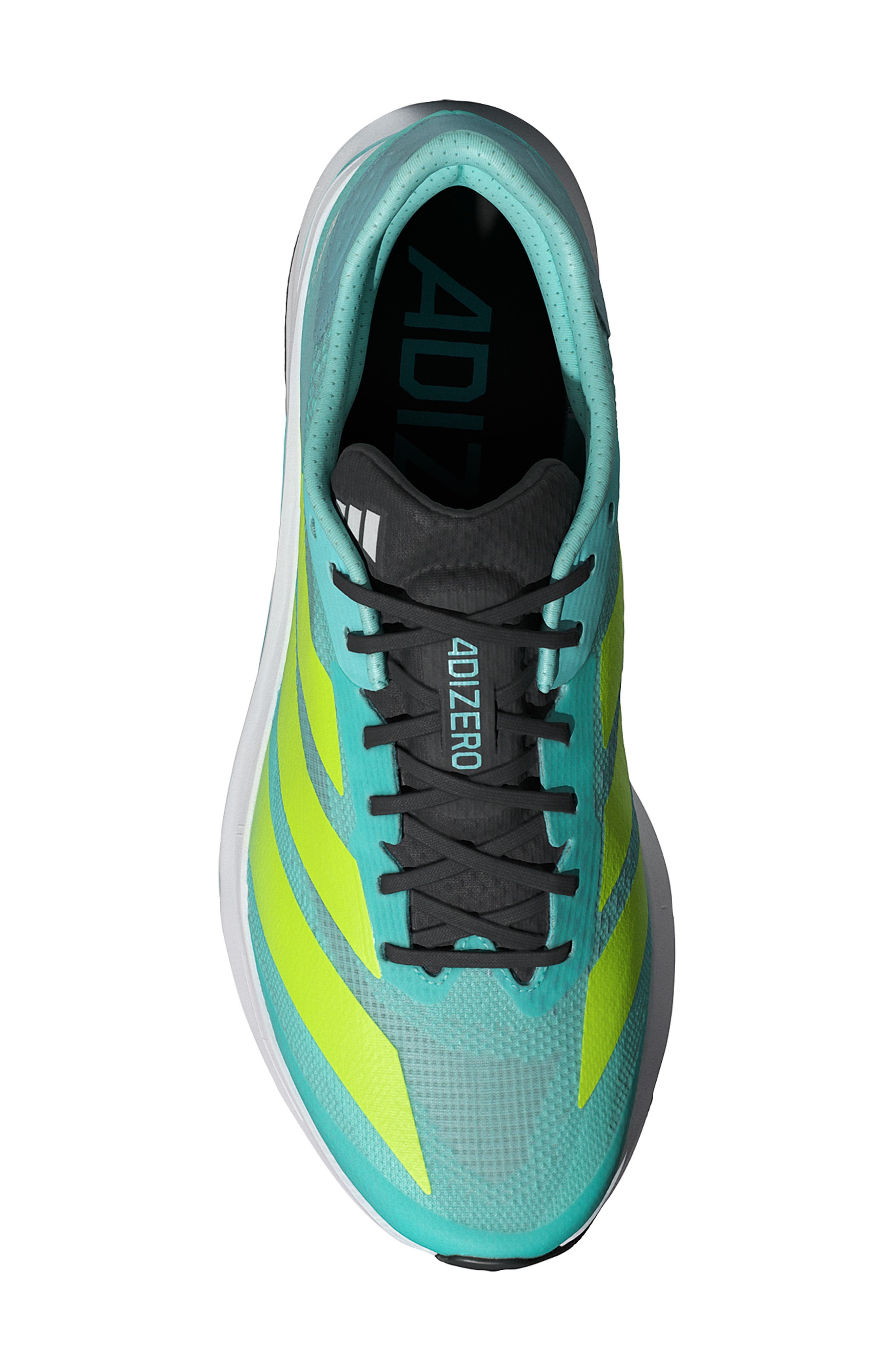 adidas Gender Inclusive Adizero Evo SL Running Shoe in Flash Aqua/Lemon/Mint Ton at Nordstrom - 4