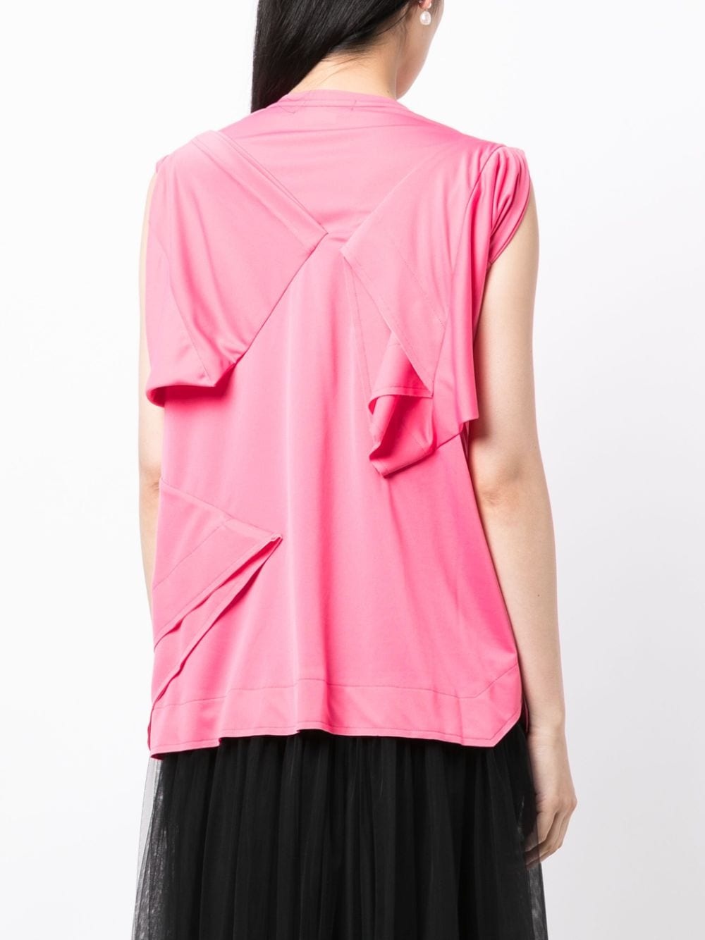 asymmetric folded-detailing tank top - 4