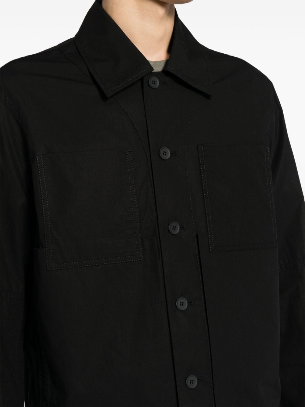 classic-collar shirt jacket - 4