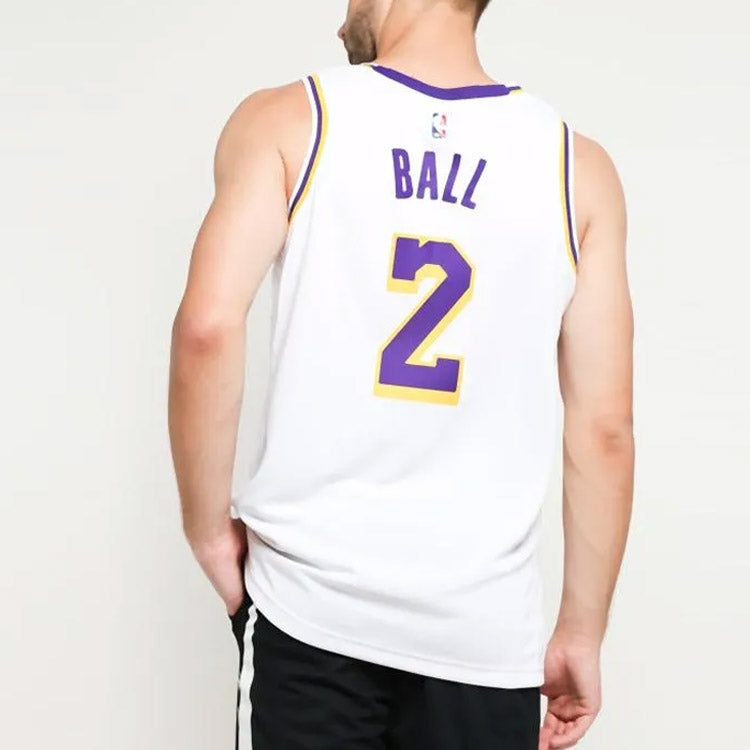 Nike NBA Basketball Jersey/Vest Los Angeles Lakers Lonzo Ball 2 White AA7101-100 - 5