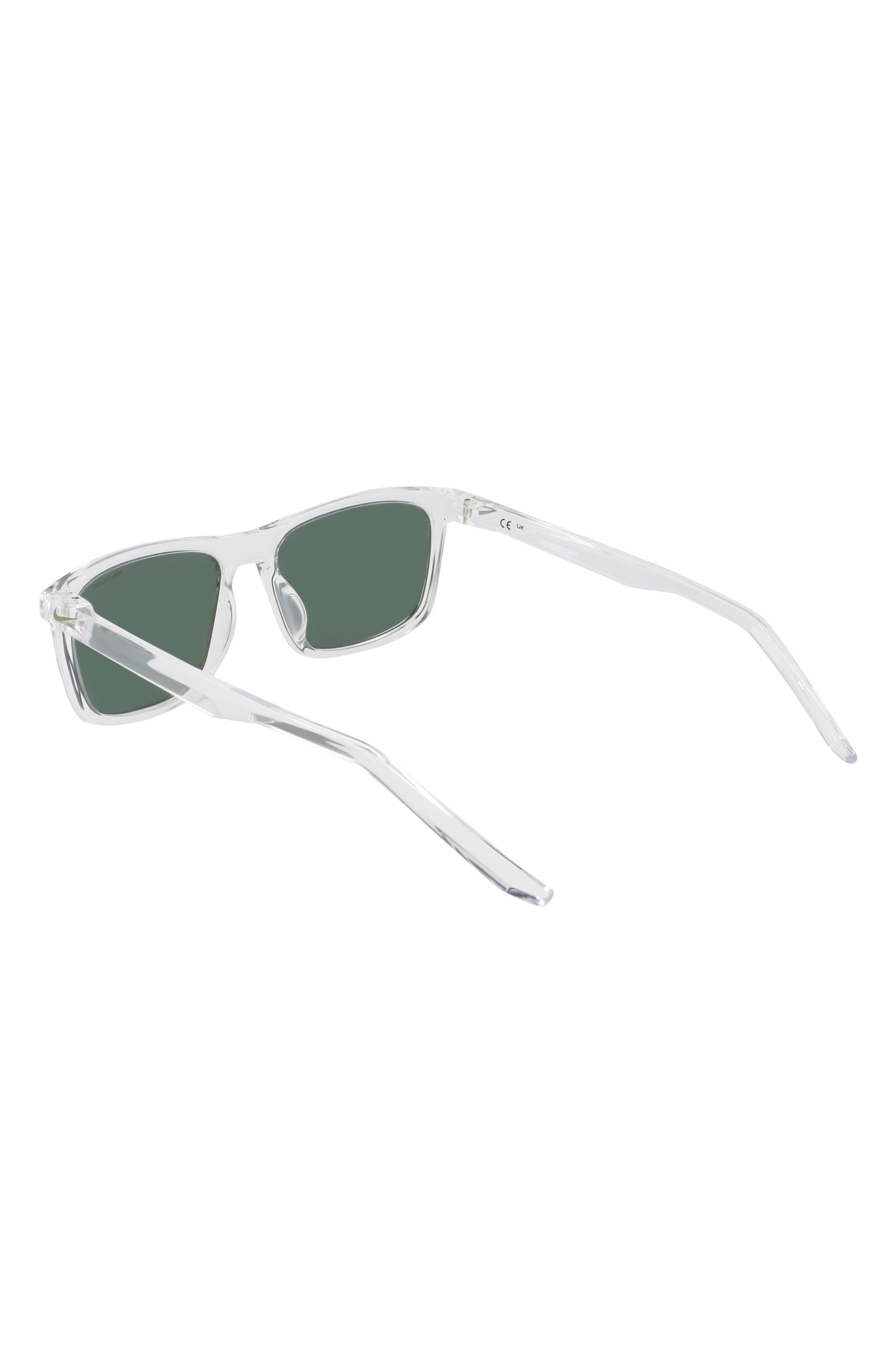 Nike Embar 56mm Polarized Square Sunglasses in Clear /Polar Green at Nordstrom - 6