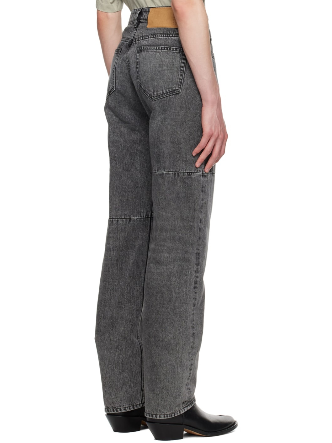Gray Paneled Jeans - 3