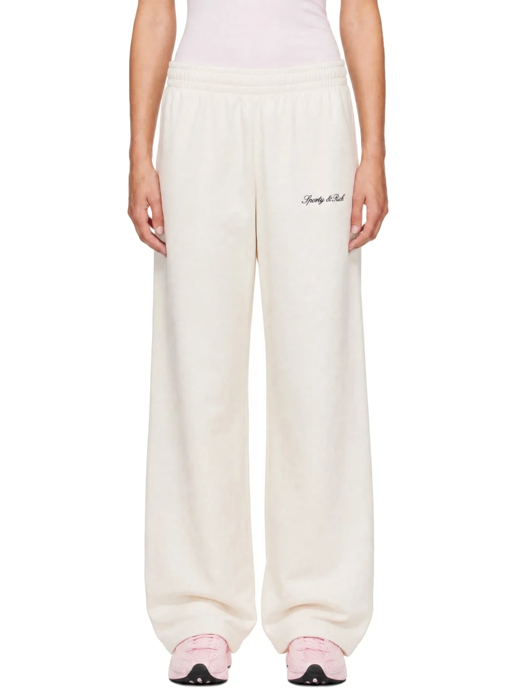 Off-White Signature Logo Embroidered Wide Sweatpants - 1