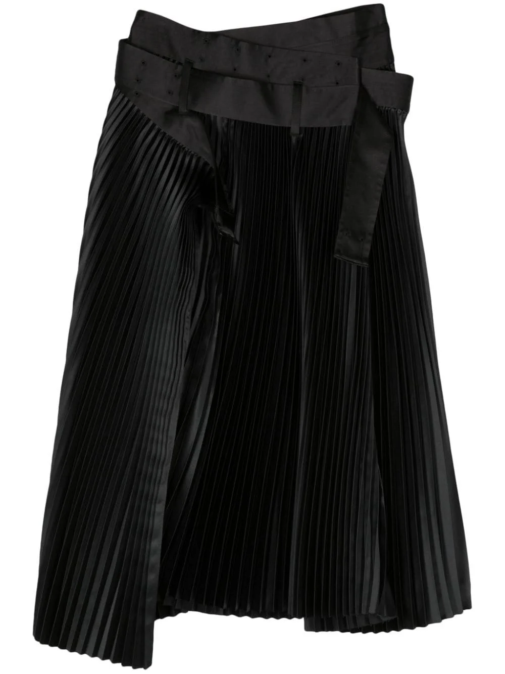 pleated midi satin skirt - 1