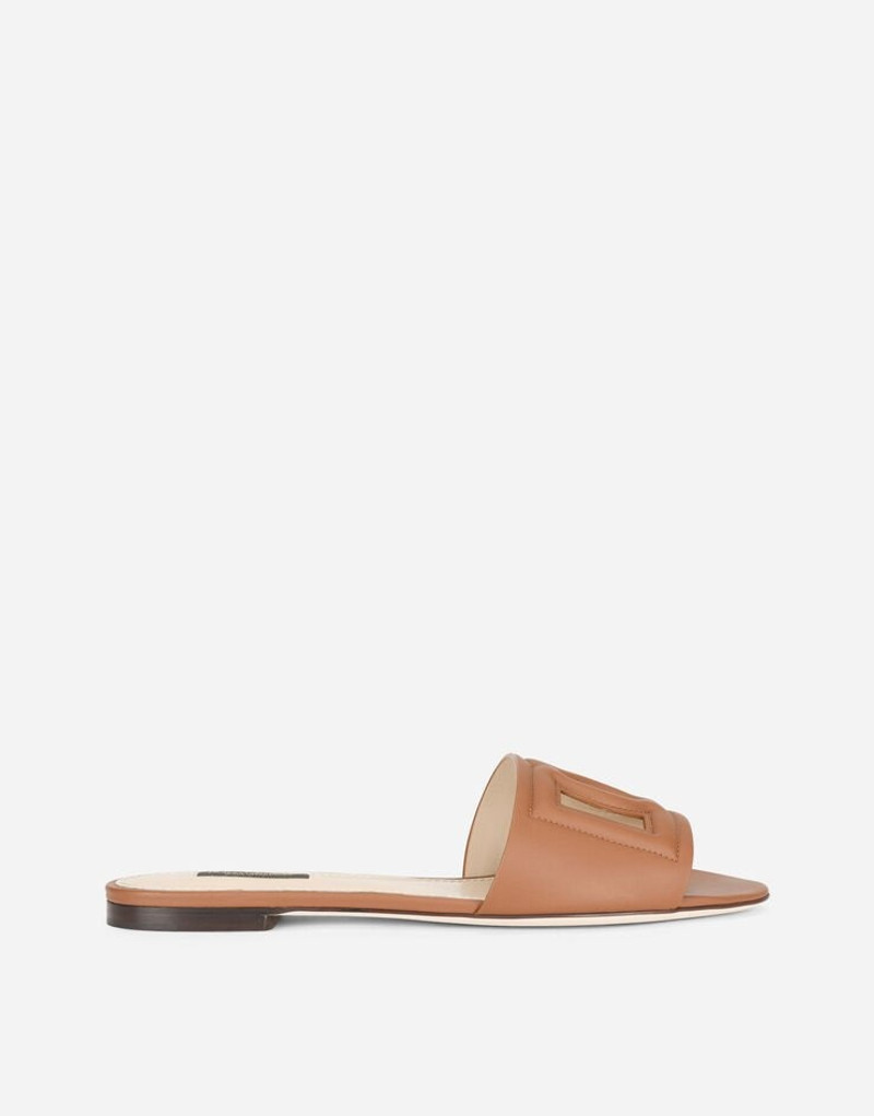 Calfskin sliders with DG Millennials logo 1