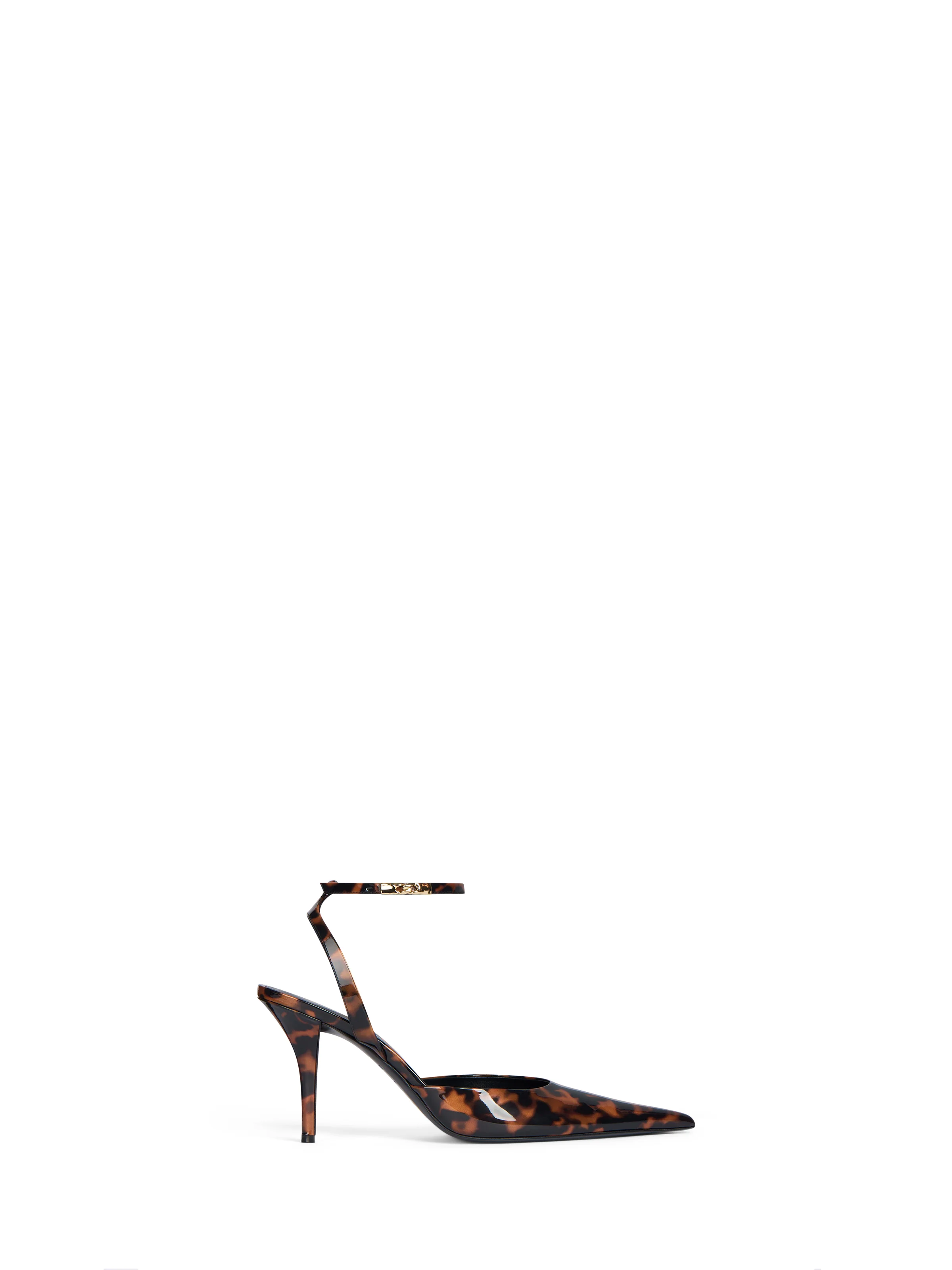 Printed patent leather strappy pumps - 1