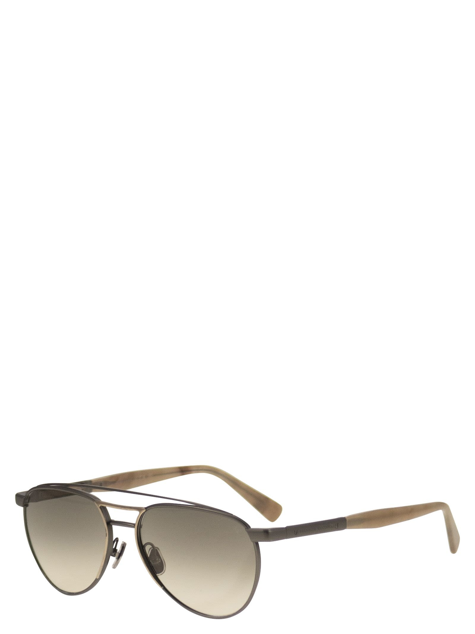 Brunello Cucinelli Men Titanium Aviator Sunglasses - 2
