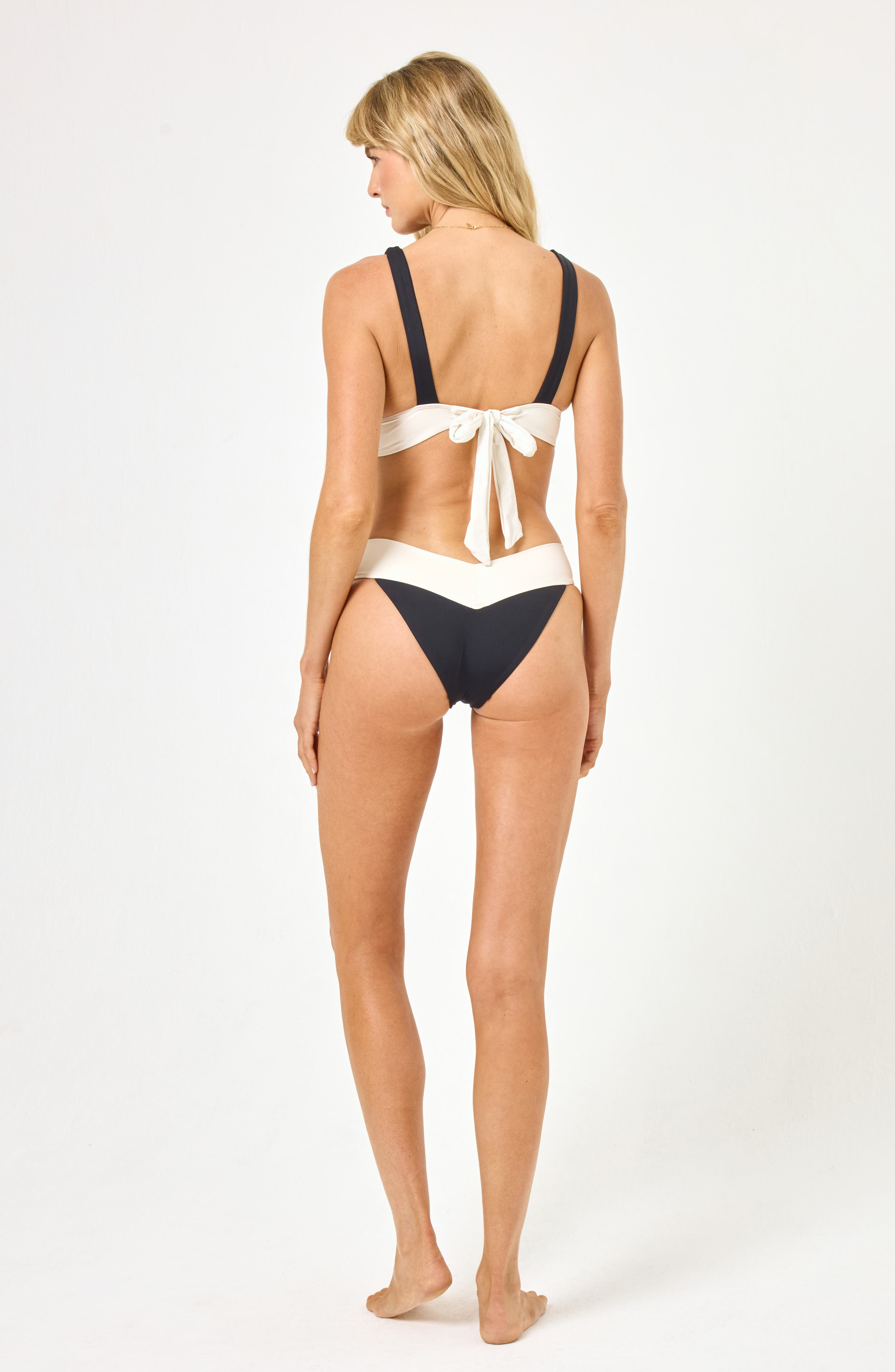 LSPACE Quinn Full Bikini Bottoms in Black /Cream at Nordstrom - 3