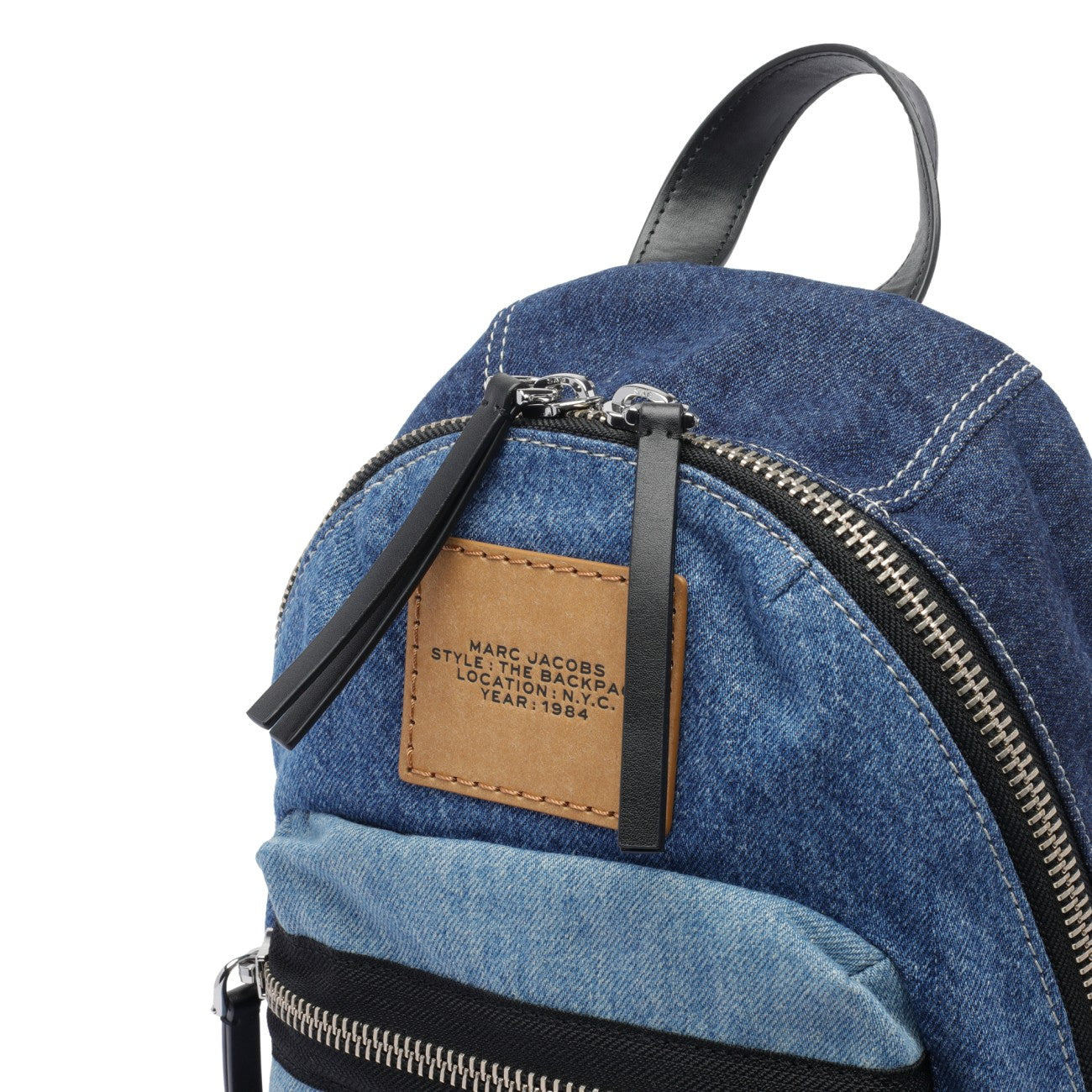 Marc Jacobs Women The Biker Colorblock Denim Medium Backpack - 4