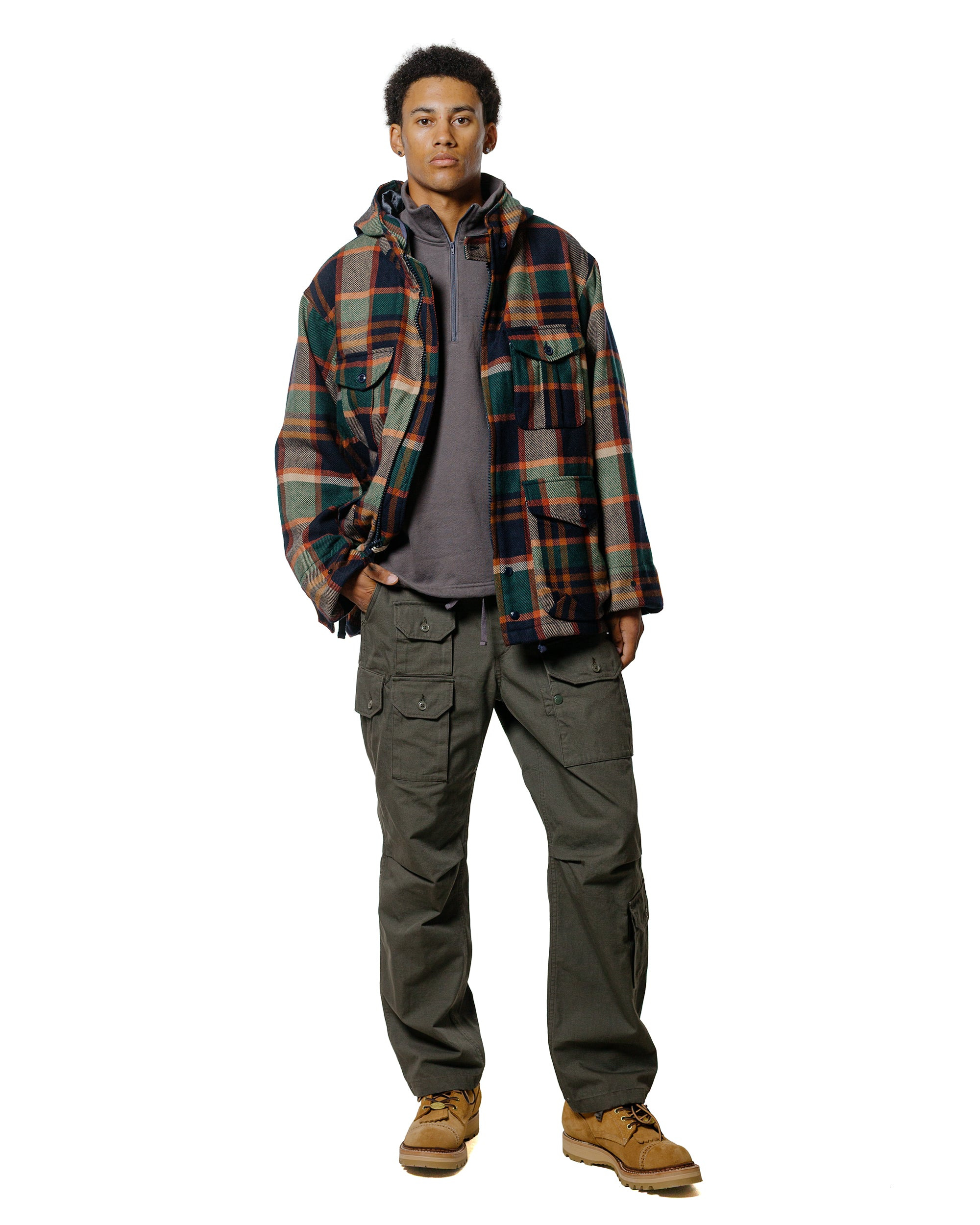 SAS Jacket Navy/Brown Heavy Wool Plaid - 4