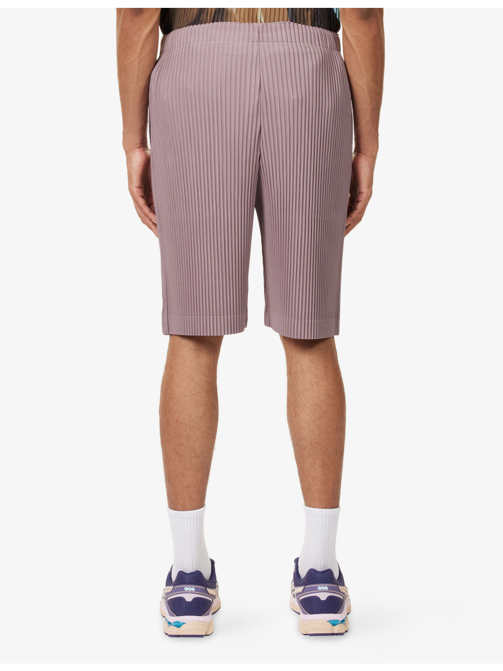 Color Pleats Drawstring Knitted Shorts - 4