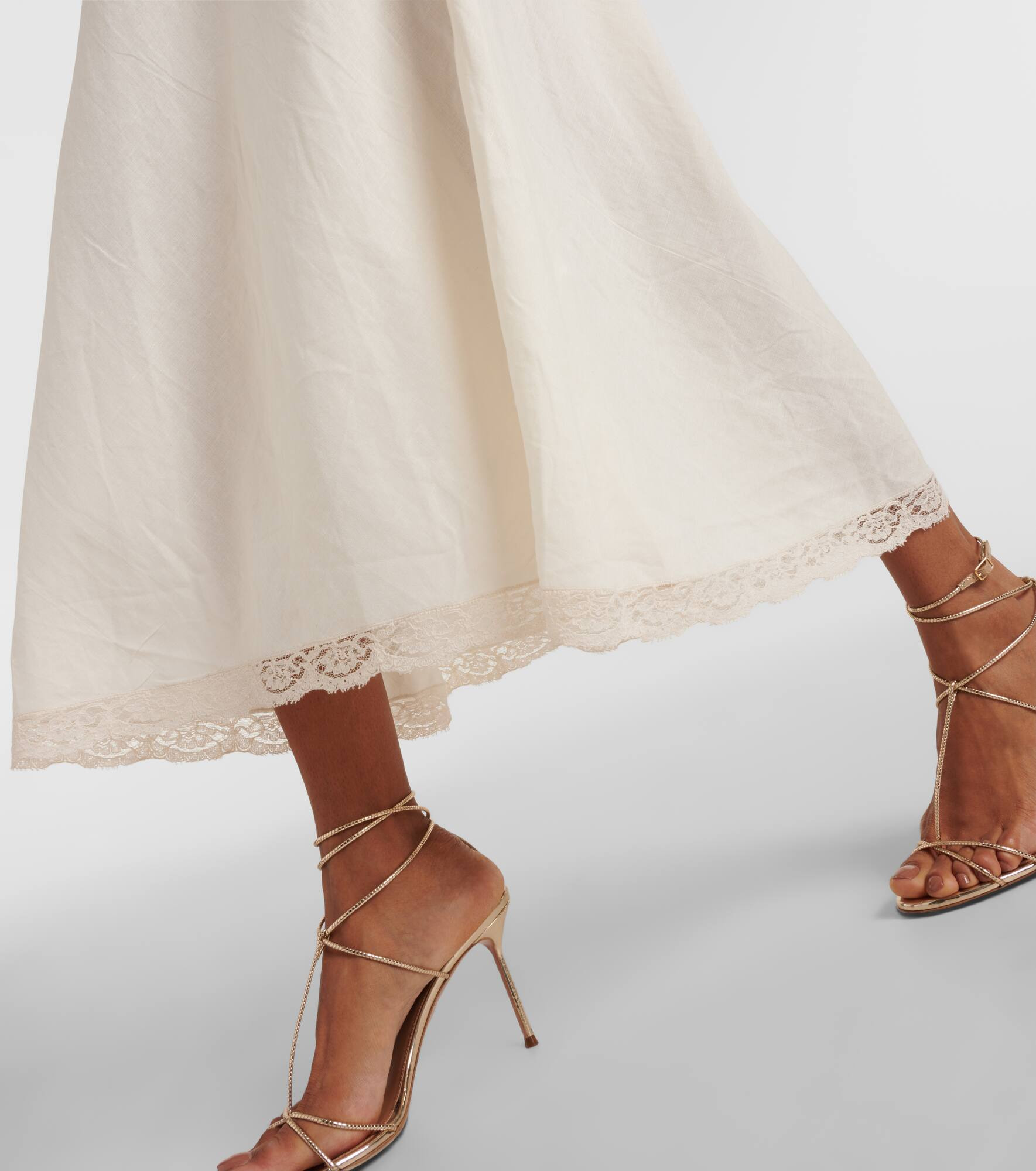 Clarice lace-trimmed midi dress - 5