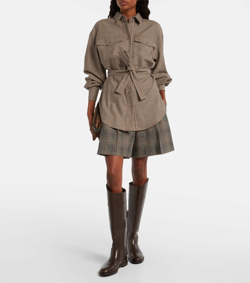 Brunello Cucinelli Checked virgin wool overshirt outlook