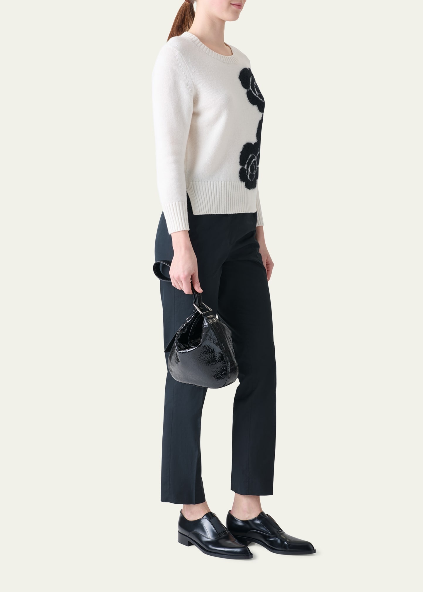 Anna Lacquered Leather Small Hobo Bag - 2