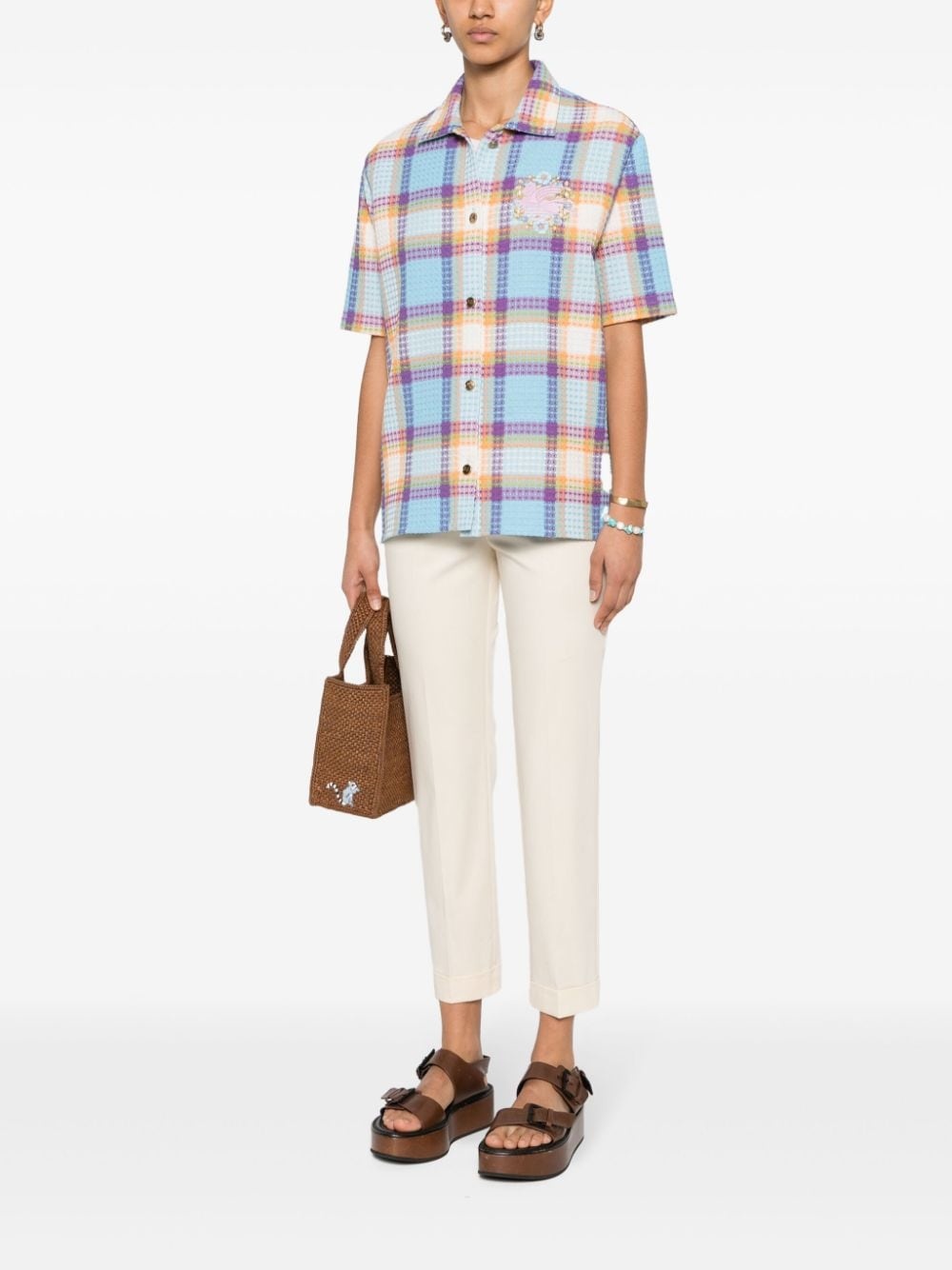 cropped gabardine trousers - 2