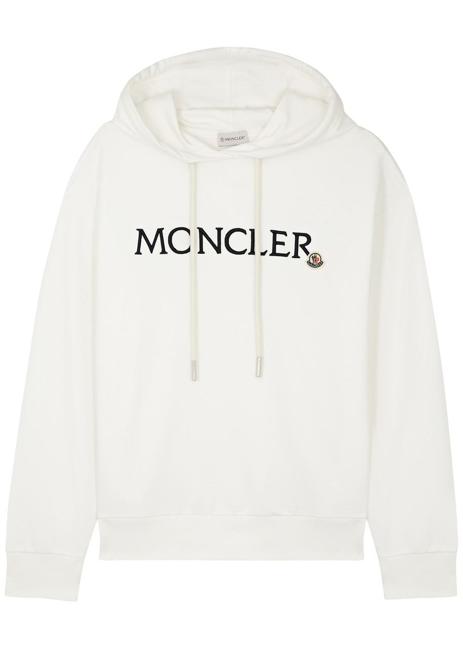 Logo-embroidered hooded cotton sweatshirt - 1